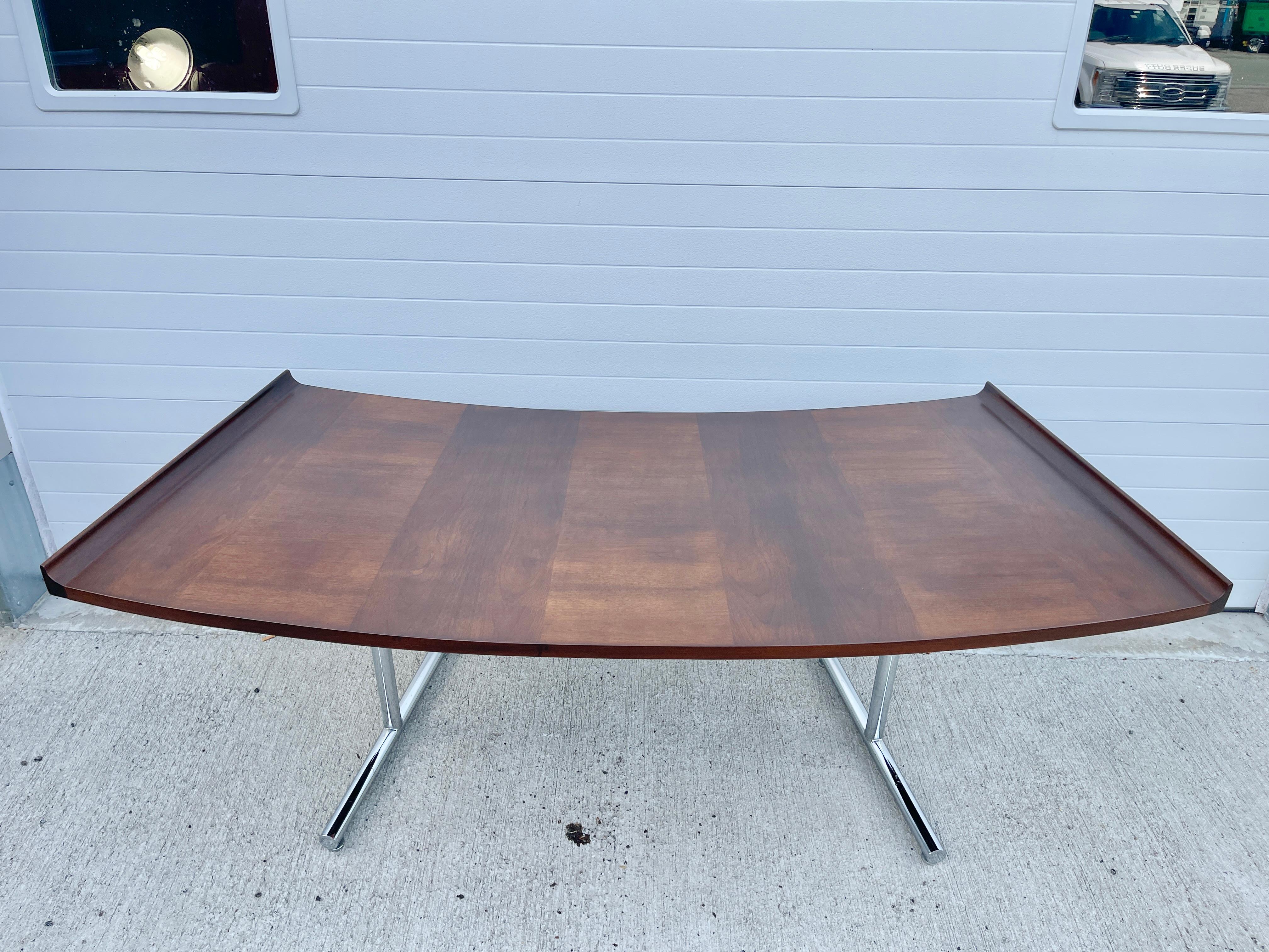 Harvey Probber Curved Walnut Desk For Sale 7