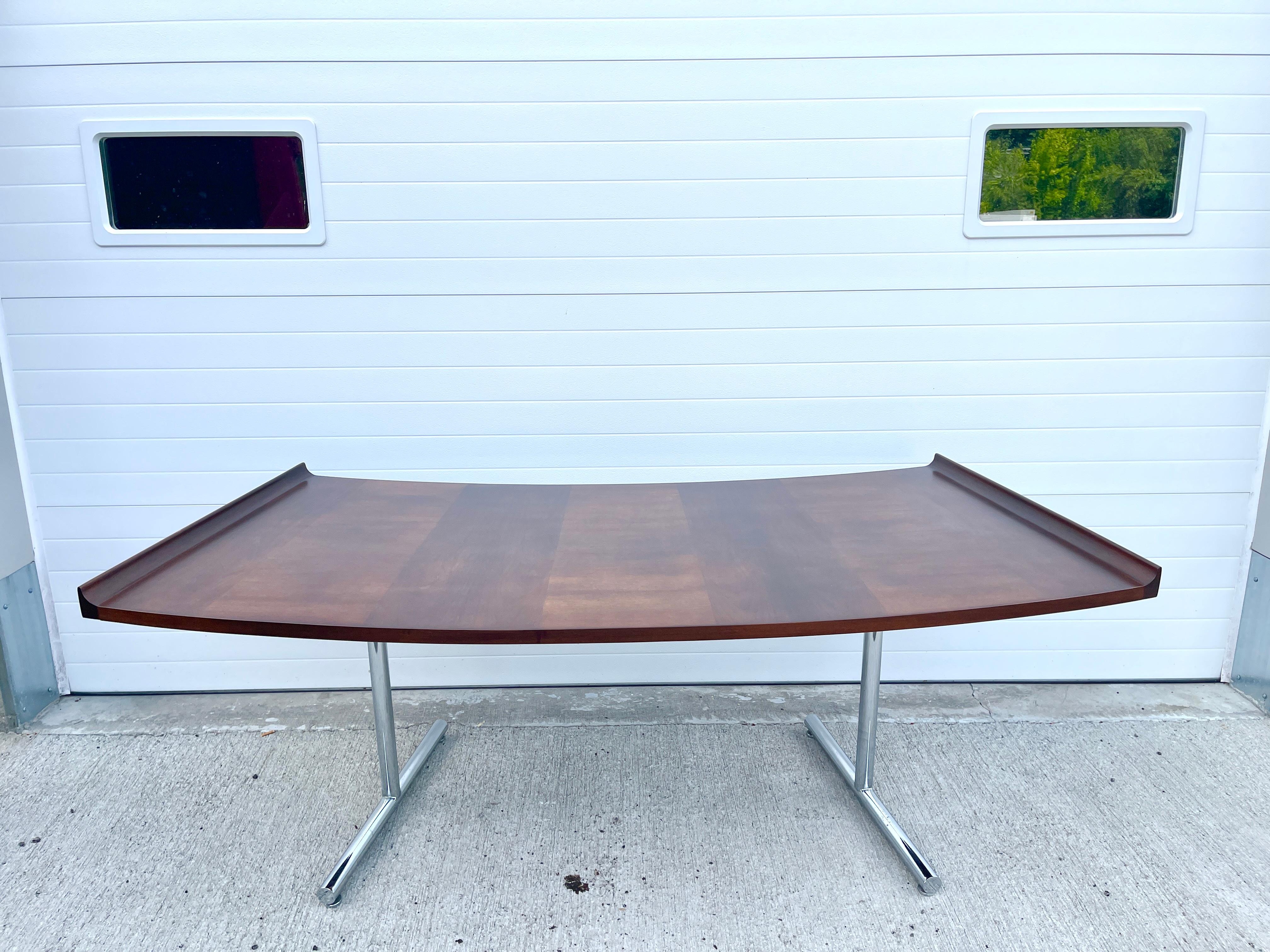 Harvey Probber Curved Walnut Desk For Sale 9