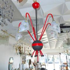 French 1950s Googie Atomic Chandelier