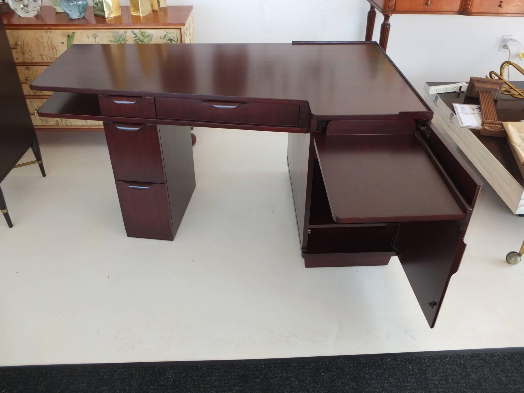 Mid-Century Modern Edward Wormley for Dunbar Mahogany Trapezoidal Desk