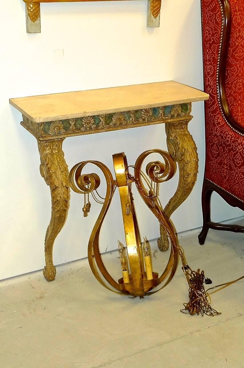 Pair of 19th C Venetian Console Tables In Good Condition In Hanover, MA