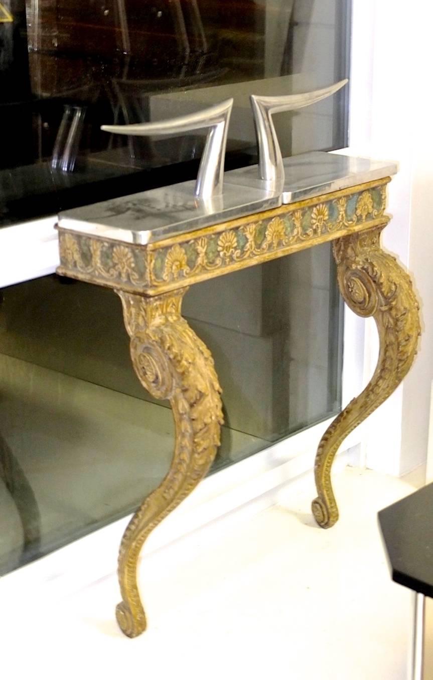 Marble Pair of 19th C Venetian Console Tables