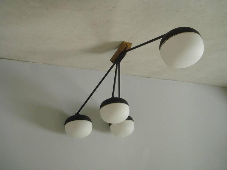 Rare Asymmetric Ceiling or Wall Lamp by Maison Arlus For Sale at