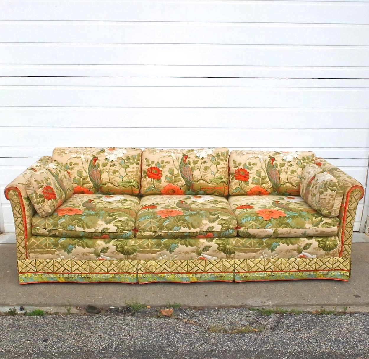 Sofa and love seat upholstered in famous vintage quilted cotton ‘Peony Garden’ from the Jasmine and Jade Collection, by Greeff, for Warner and Sons. 

Undoubtedly many will recognize and feel a twang of nostalgia for your parent's home, or