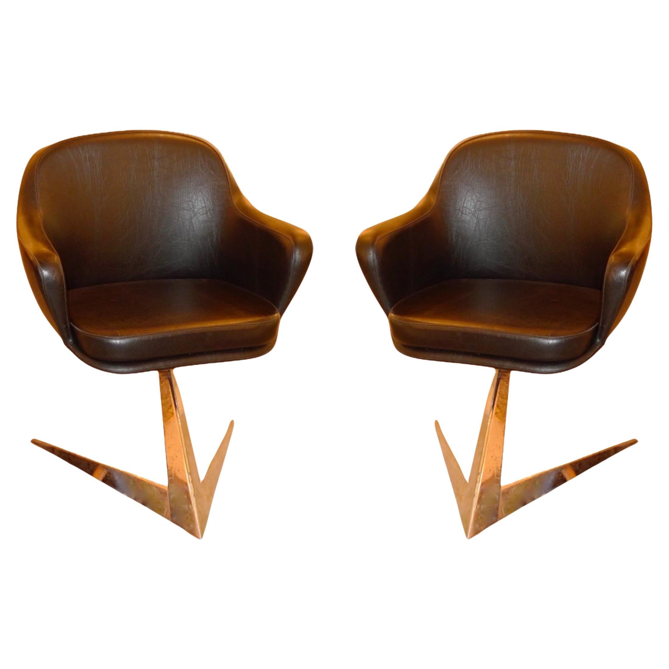 Pair of Jacques Adnet Air France Boardroom Chairs For Sale