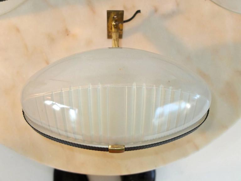 Pair of Glass Lambda WallMounted Lights by Vico Magistretti for