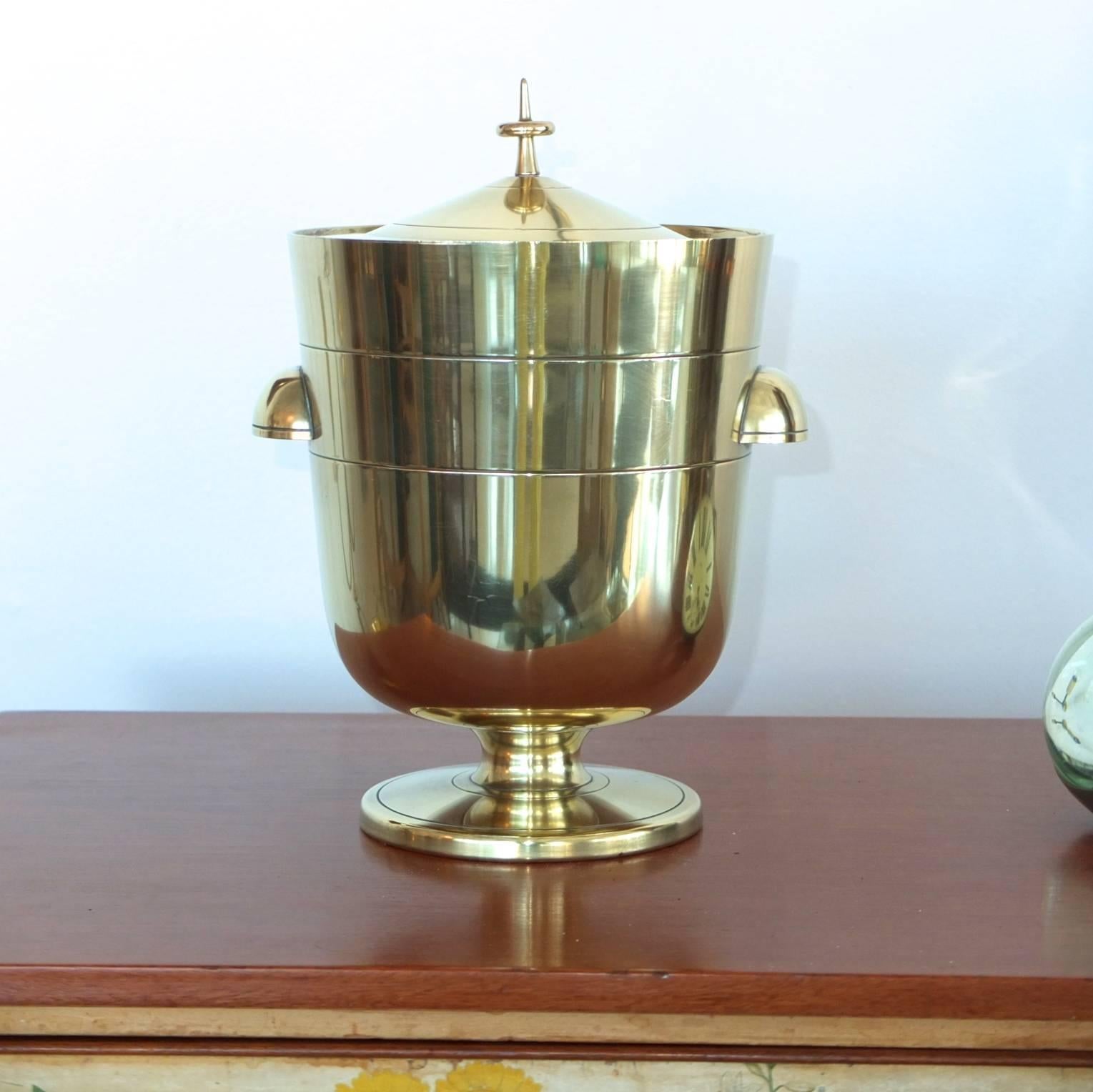 American Tommi Parzinger Brass Ice Bucket