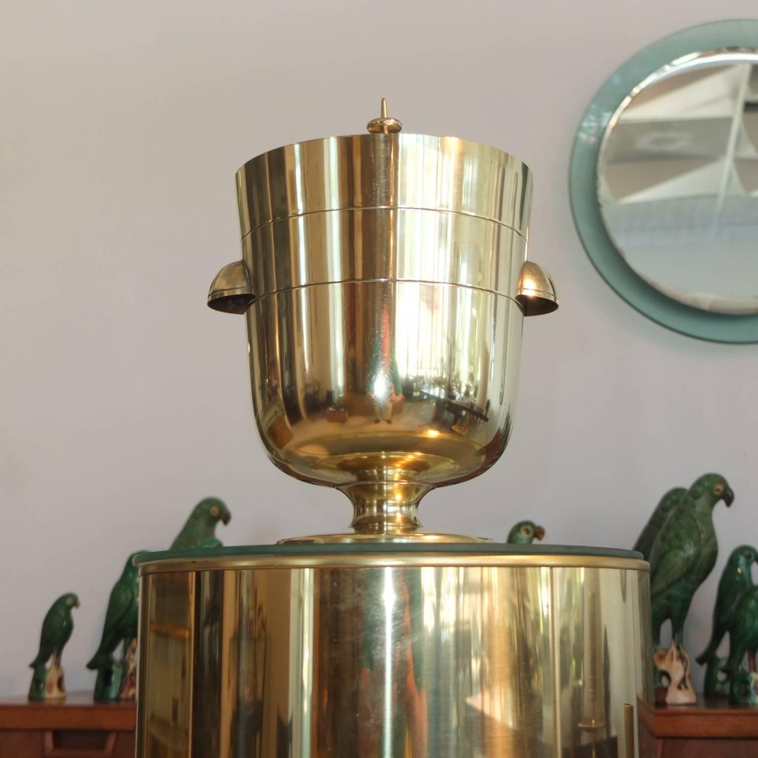 Mid-20th Century Tommi Parzinger Brass Ice Bucket
