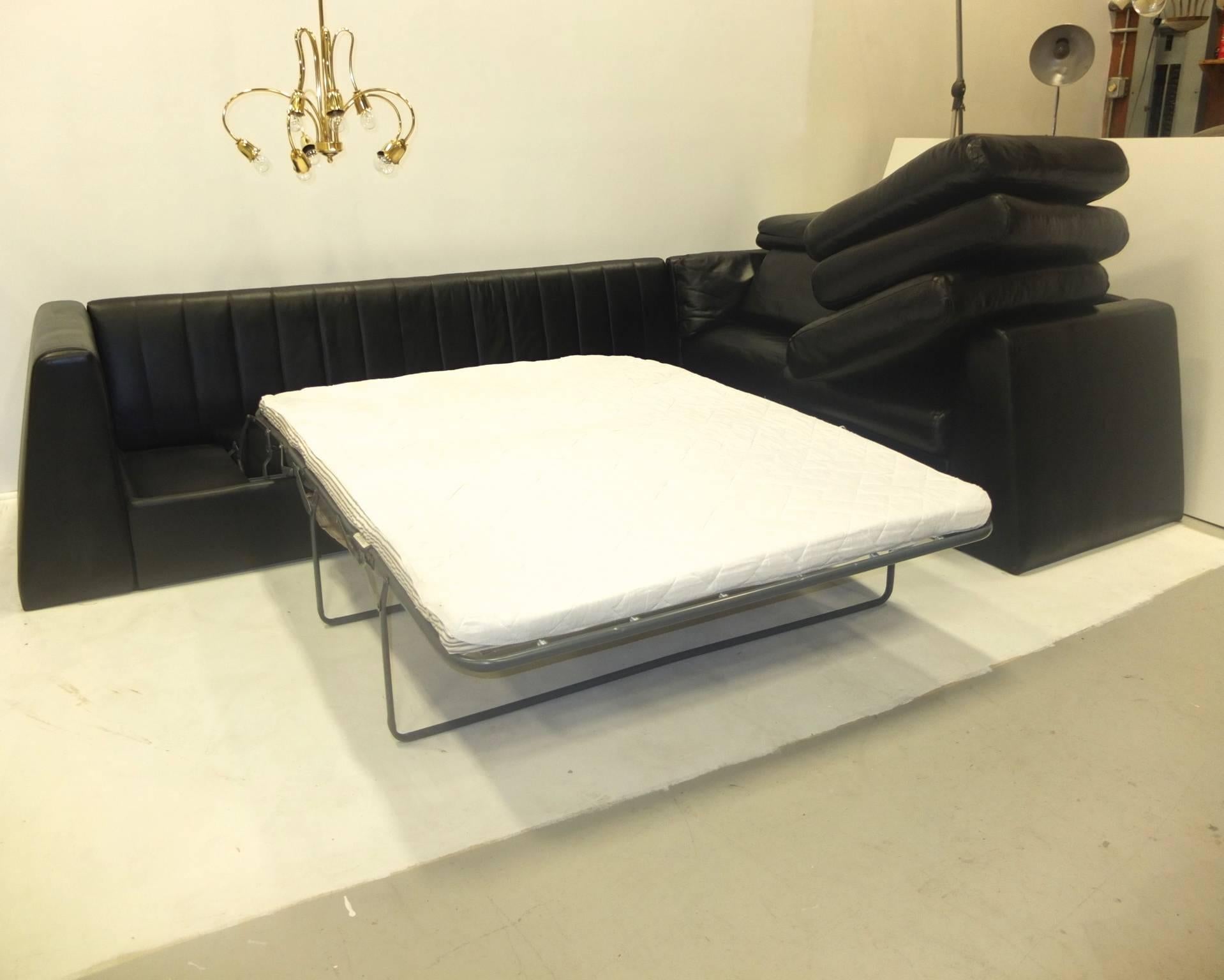 Juan Montoya Custom Dualoy Leather Sleeper Sofa Sectional 1