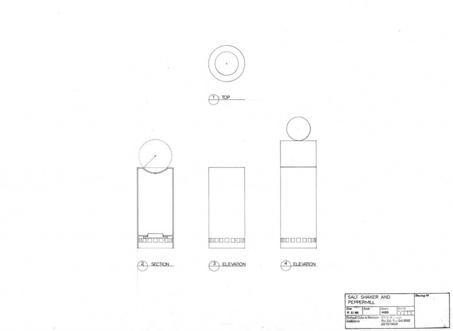 Molinillo de pimienta chapado en plata Richard Meier para Swid Powell en venta 1