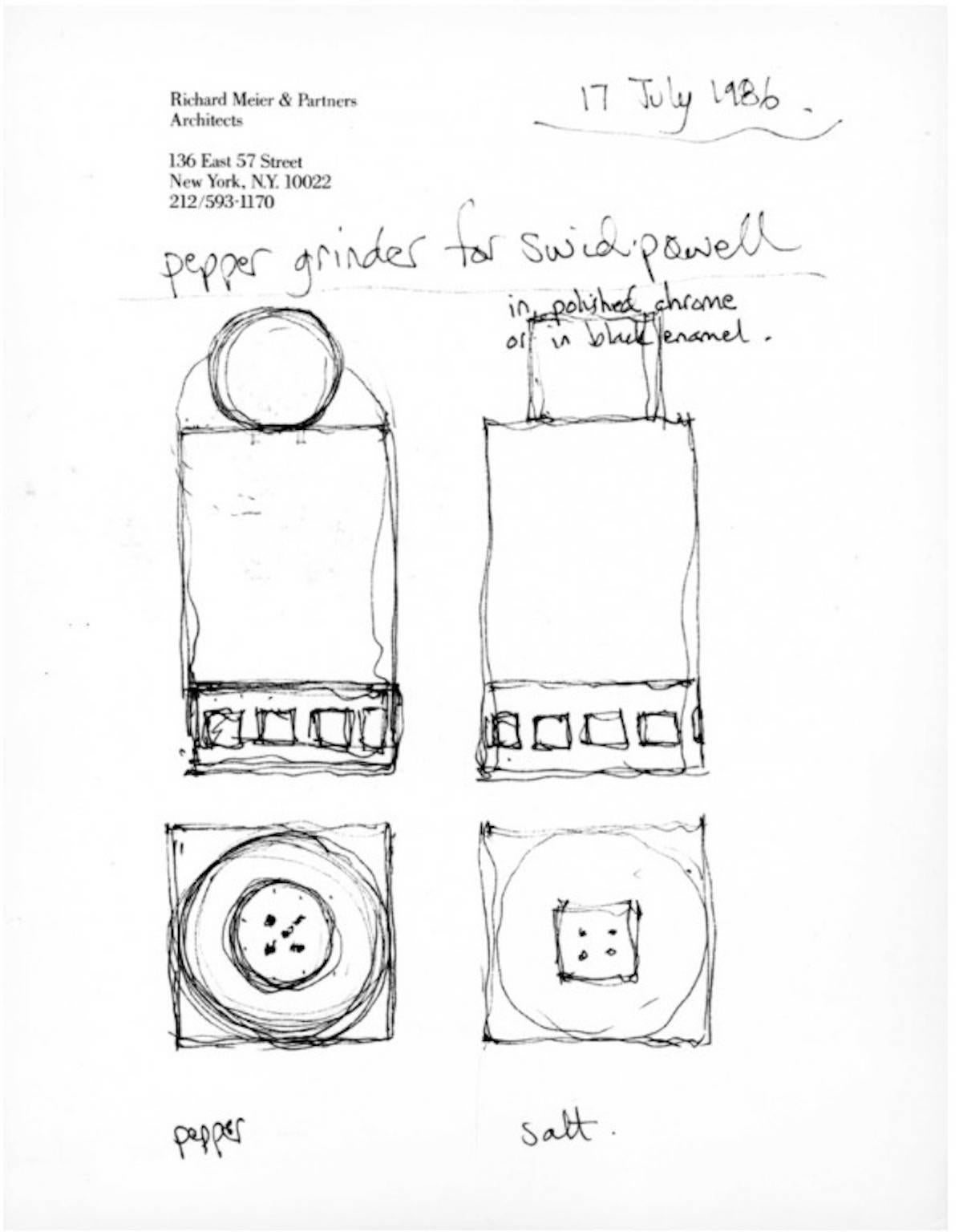 Versilberte Pfeffermühle von Richard Meier für Swid Powell im Angebot 2