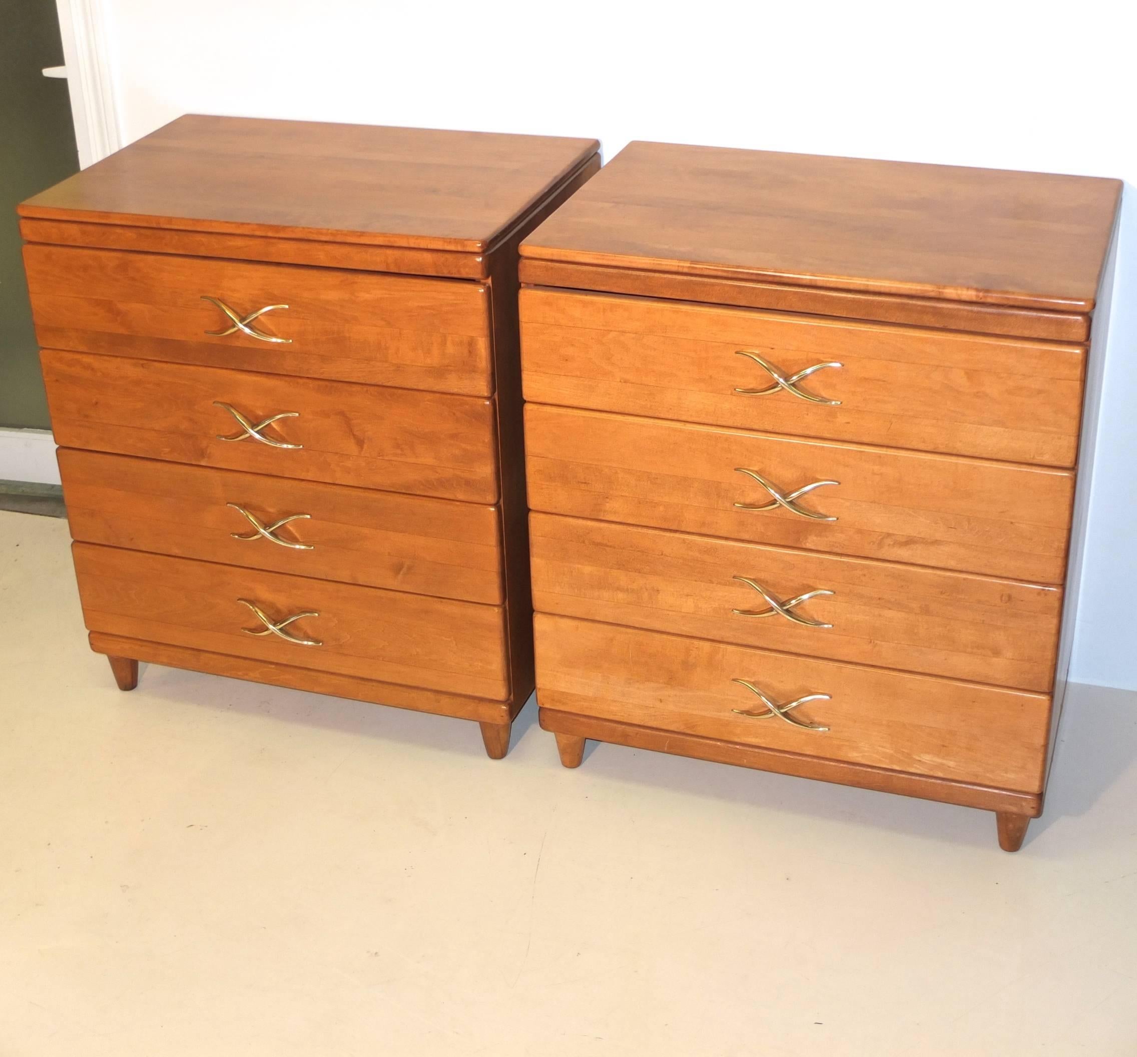 Pair of Paul Frankl Four-Drawer Chests for Brown Saltman For Sale 3