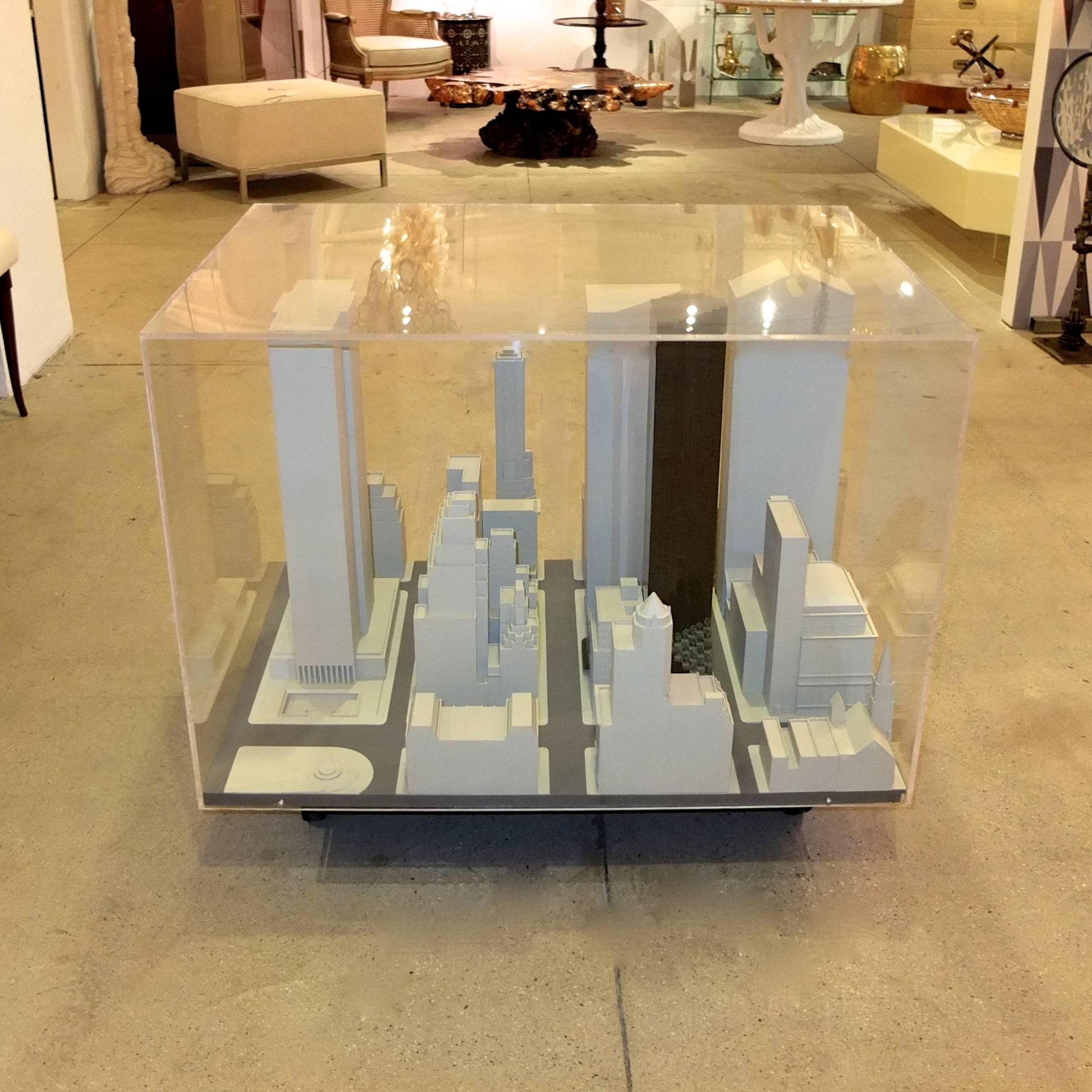 Original architect's model for trump tower, 725 5th Avenue, New York, from the estate of the architect, Der Scutt. Scutt was the principal architect while with the firm Swanke Hayden Connell. Der Scutt had previously transformed for Trump the old