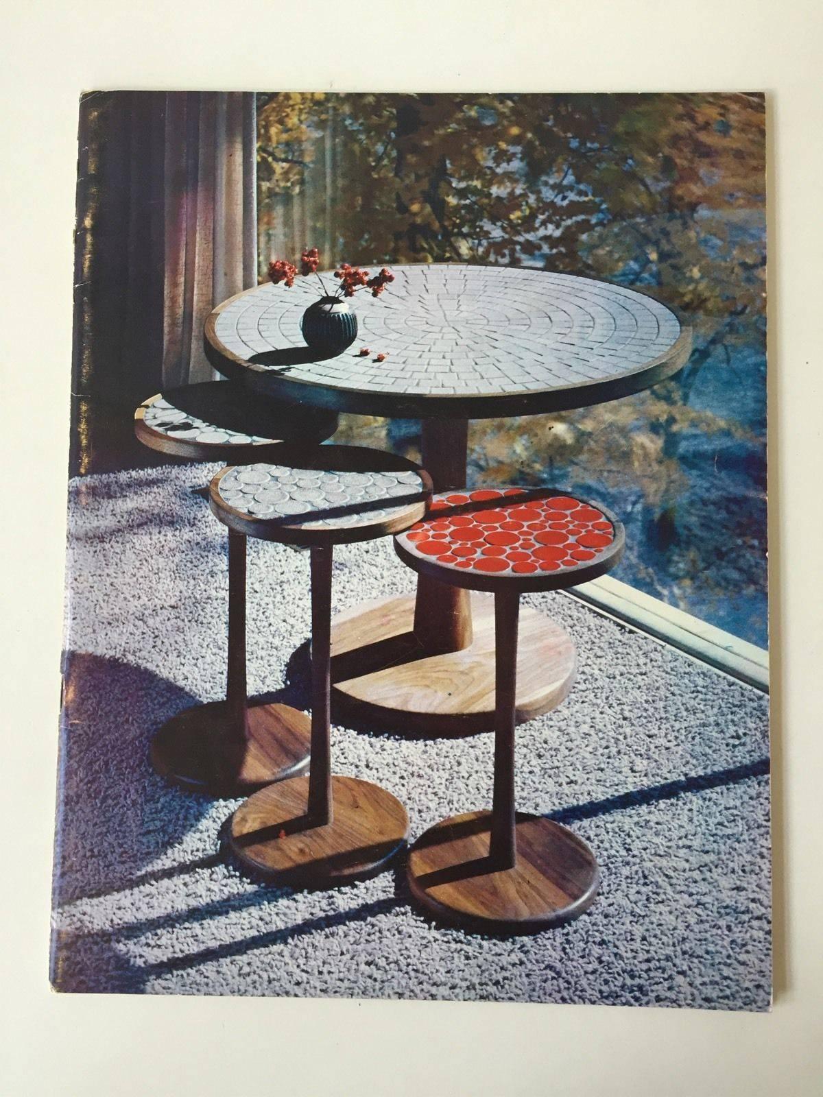 Ceramic Pebble Tile Top Dining Table by Gordon Martz 1