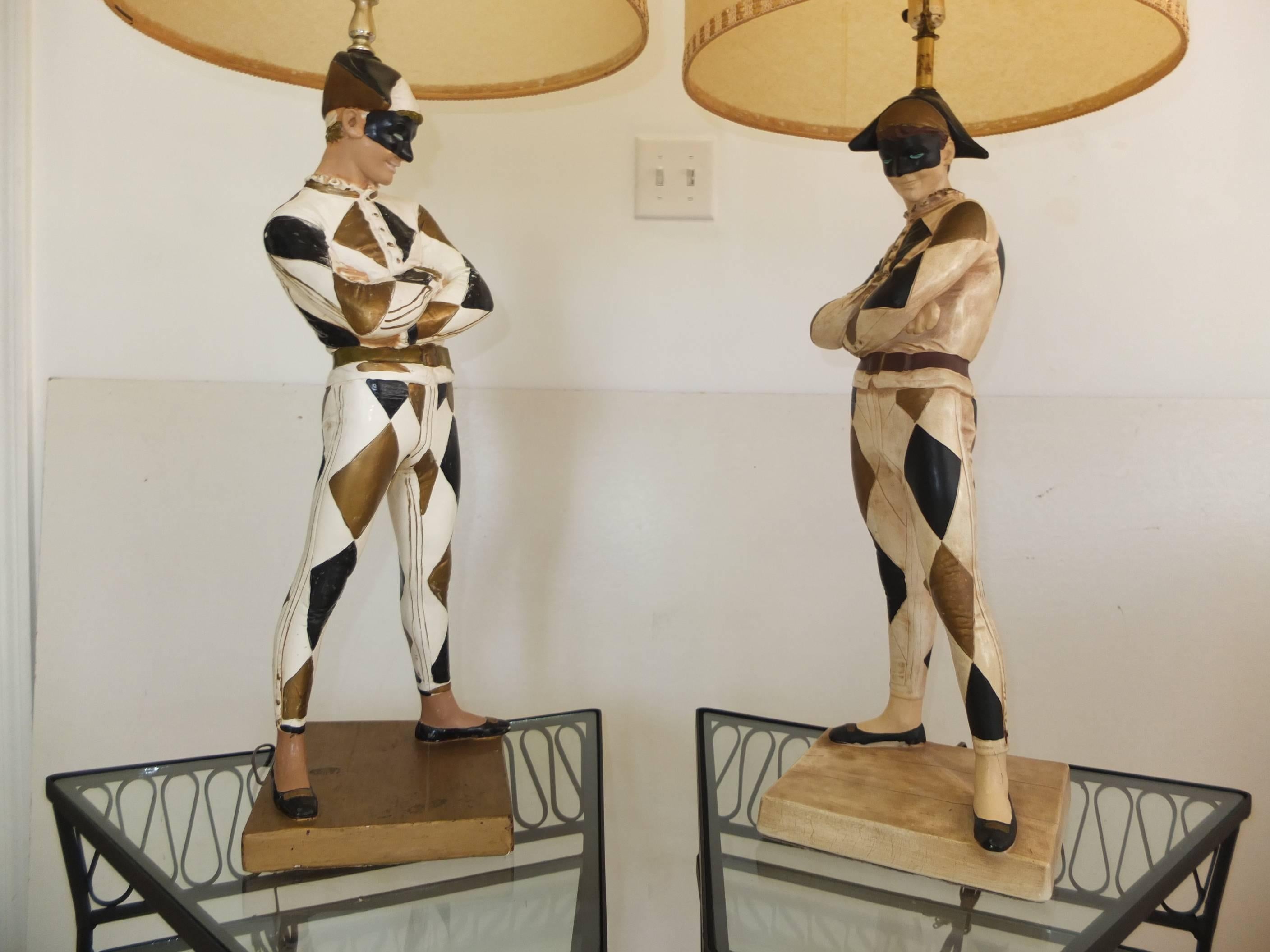 Monumental Pair of Harlequin Lamps by marbro In Good Condition In Hanover, MA
