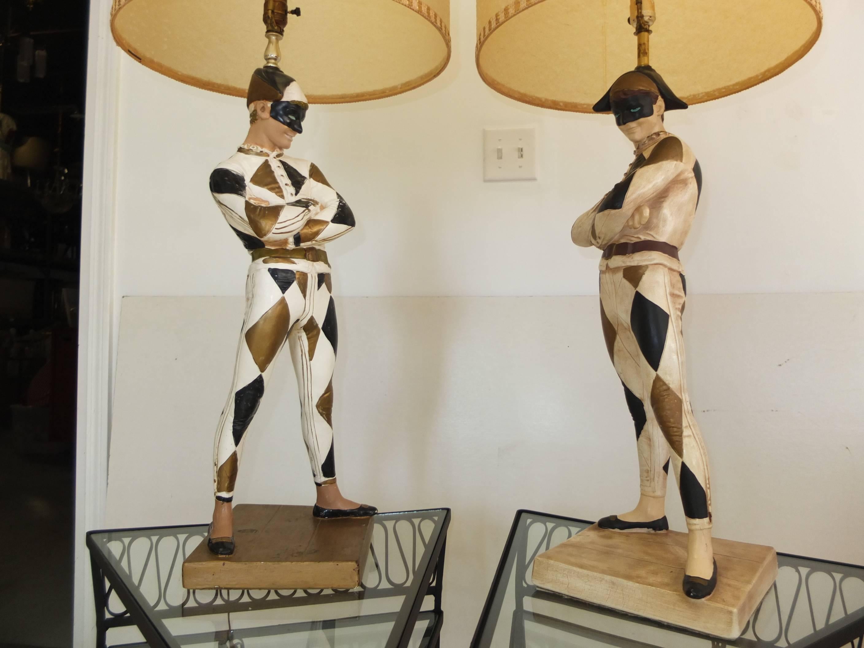 Monumental Pair of Harlequin Lamps by marbro 2