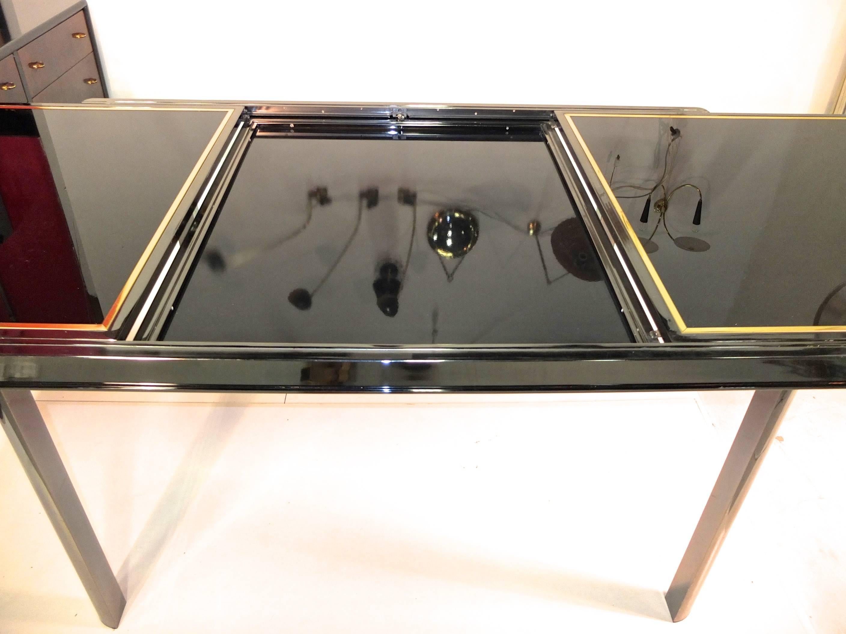 glass brass dining table