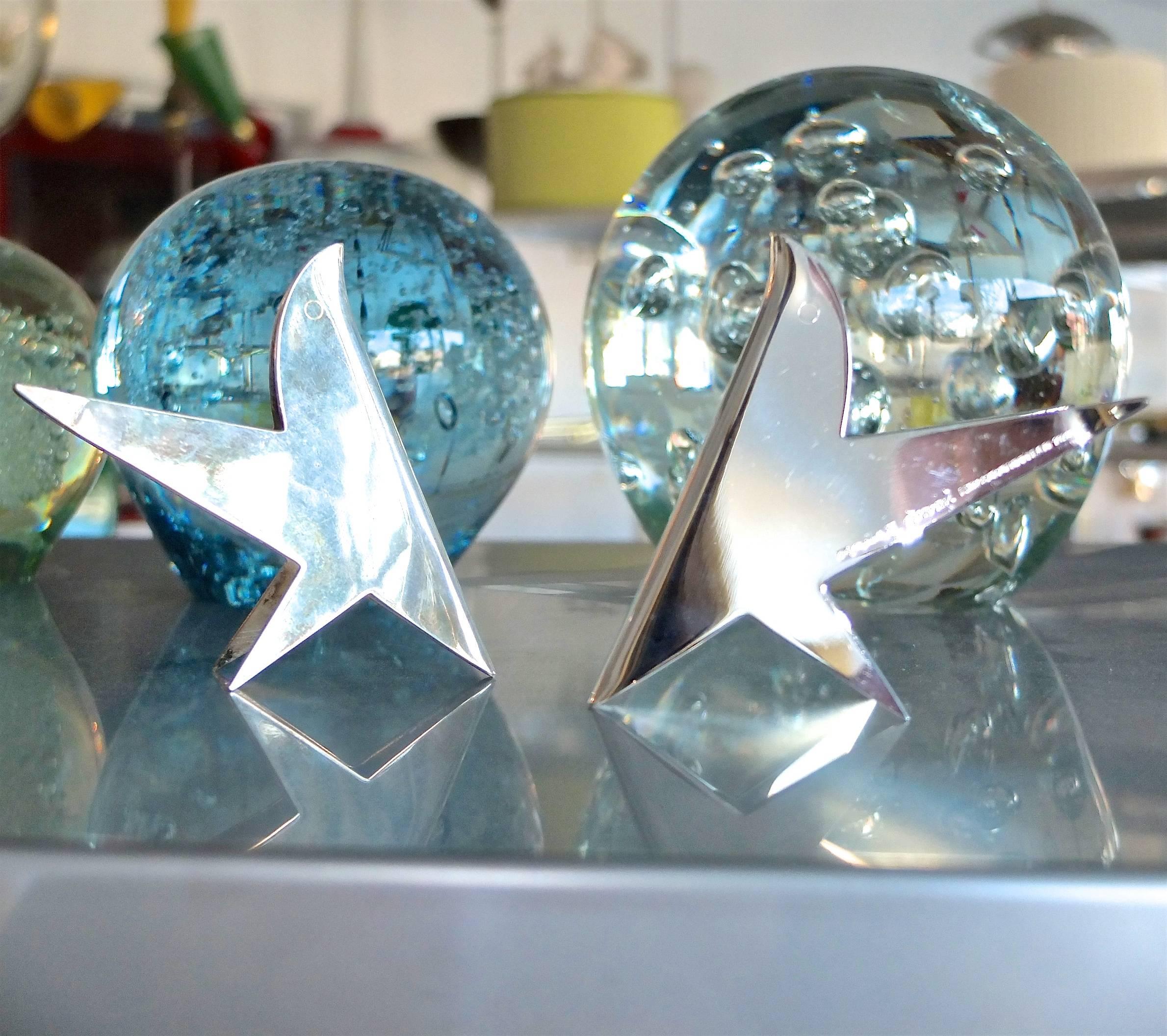 Fin du 20e siècle Paire de sculptures en argent Gio Ponti 