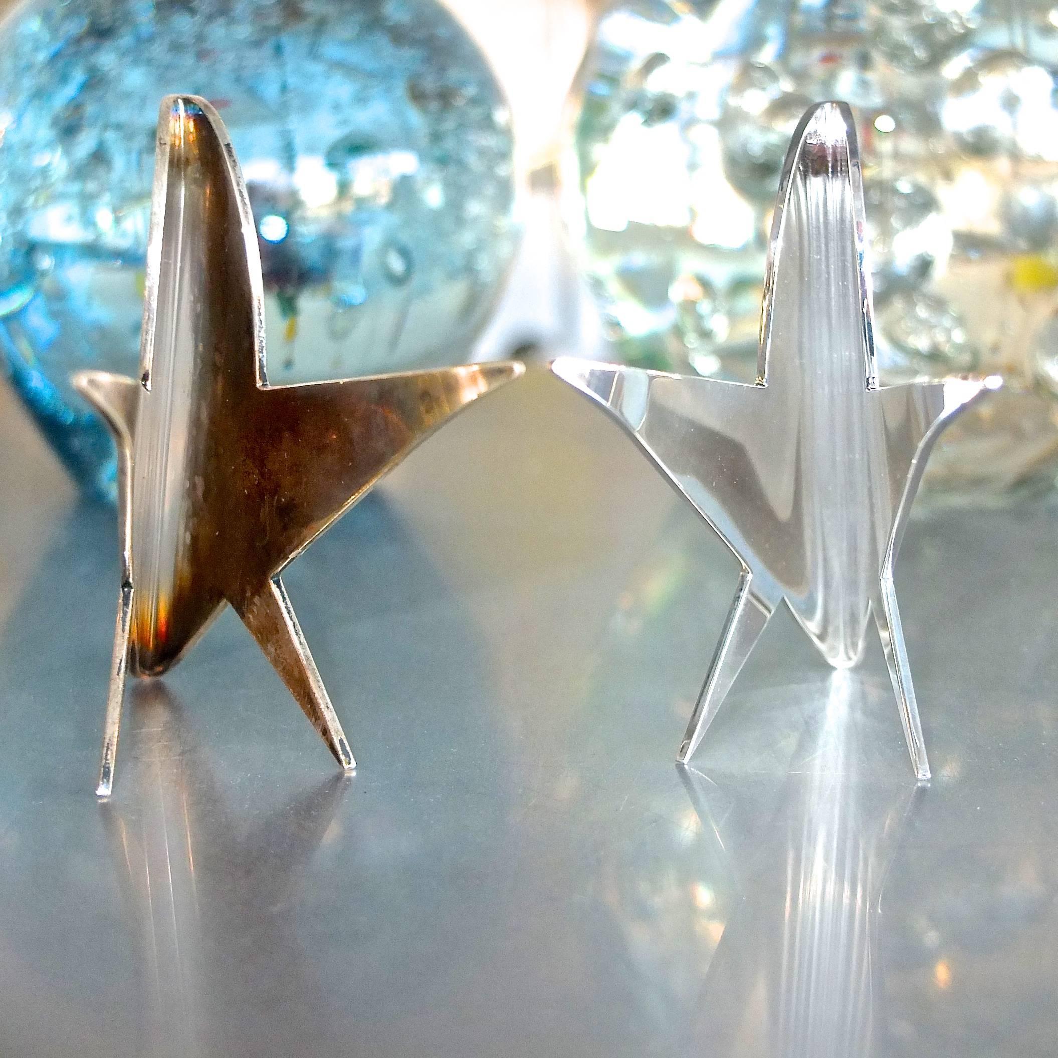 Paire de sculptures en argent Gio Ponti 