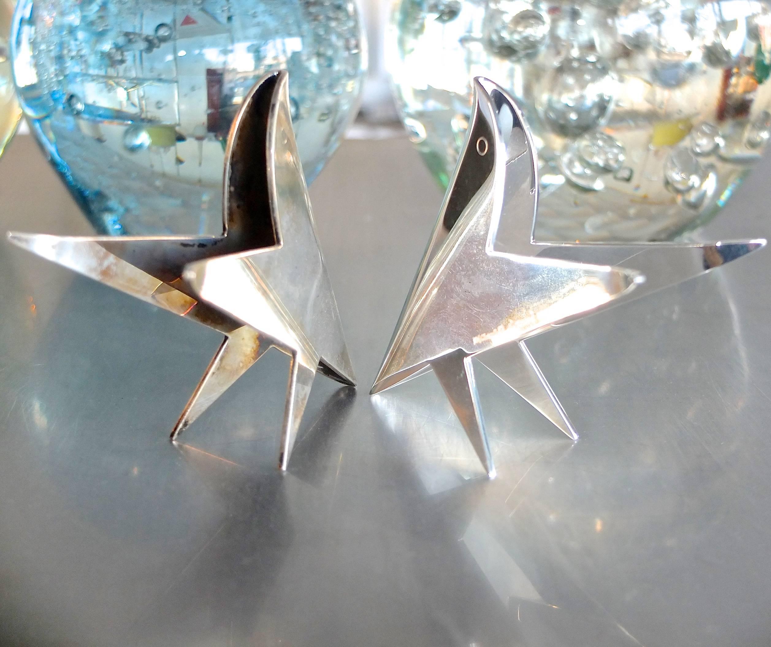 Paire de sculptures en argent Gio Ponti 