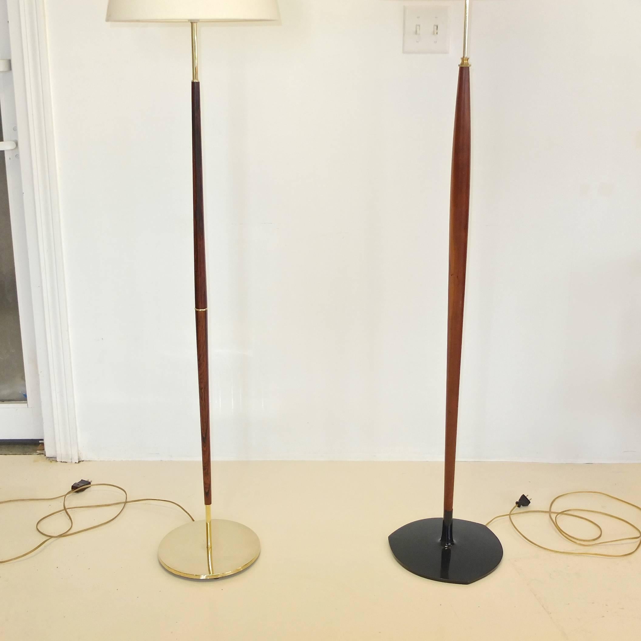 Mid-20th Century Scandinavian Tapered Teak Floor Lamp For Sale