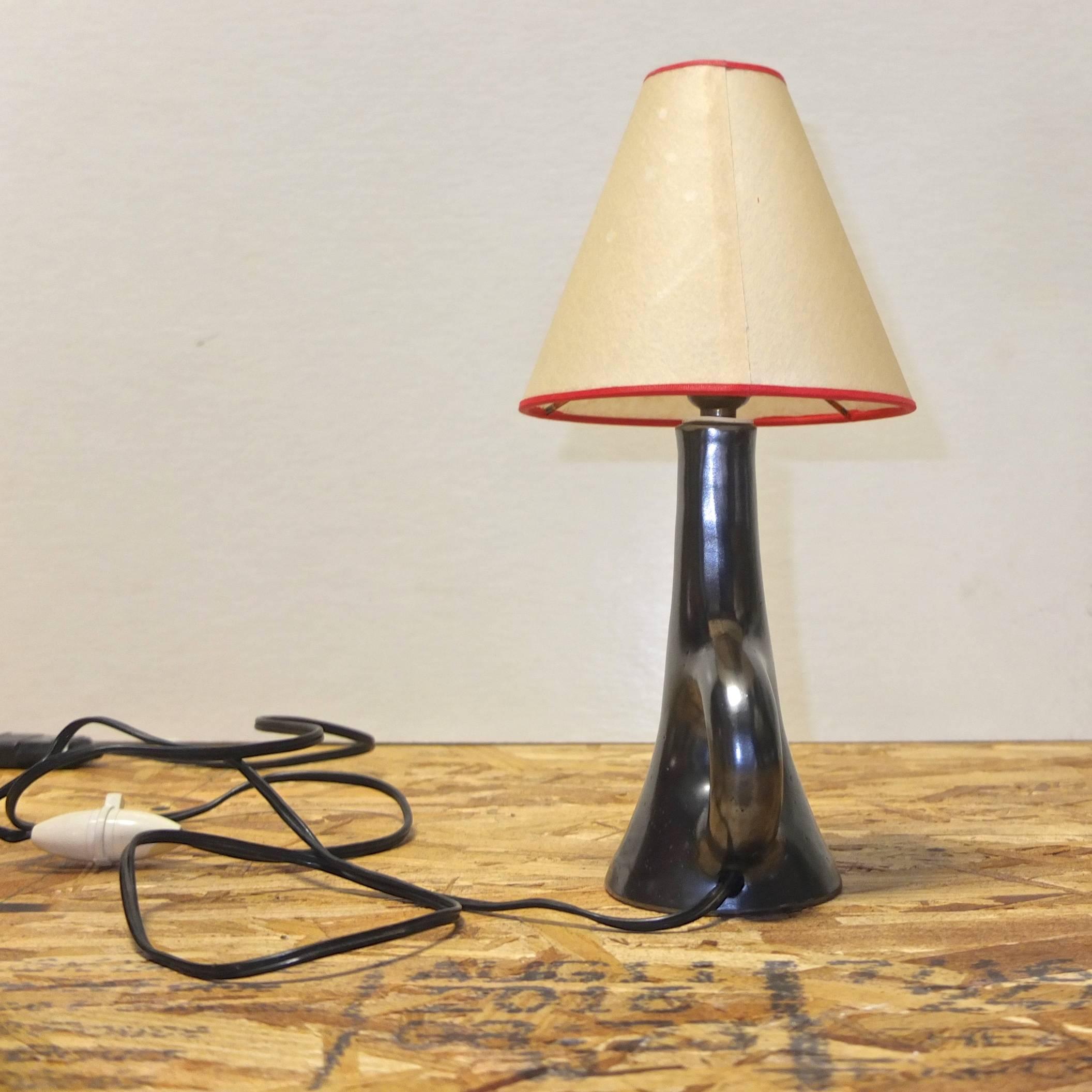Mid-Century Modern Free-Form Ceramic Lamp in the Manner of Georges Jouve