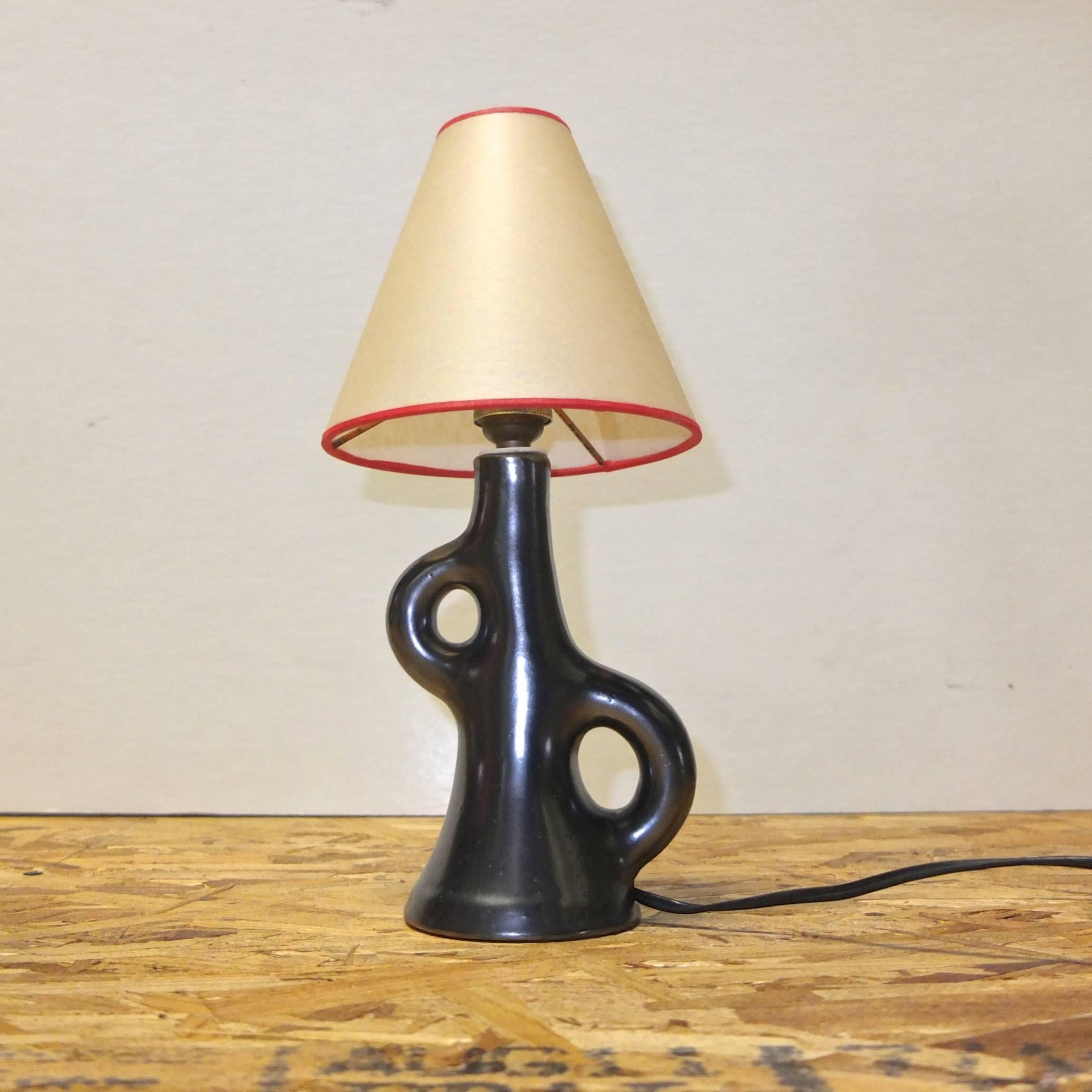 French Free-Form Ceramic Lamp in the Manner of Georges Jouve