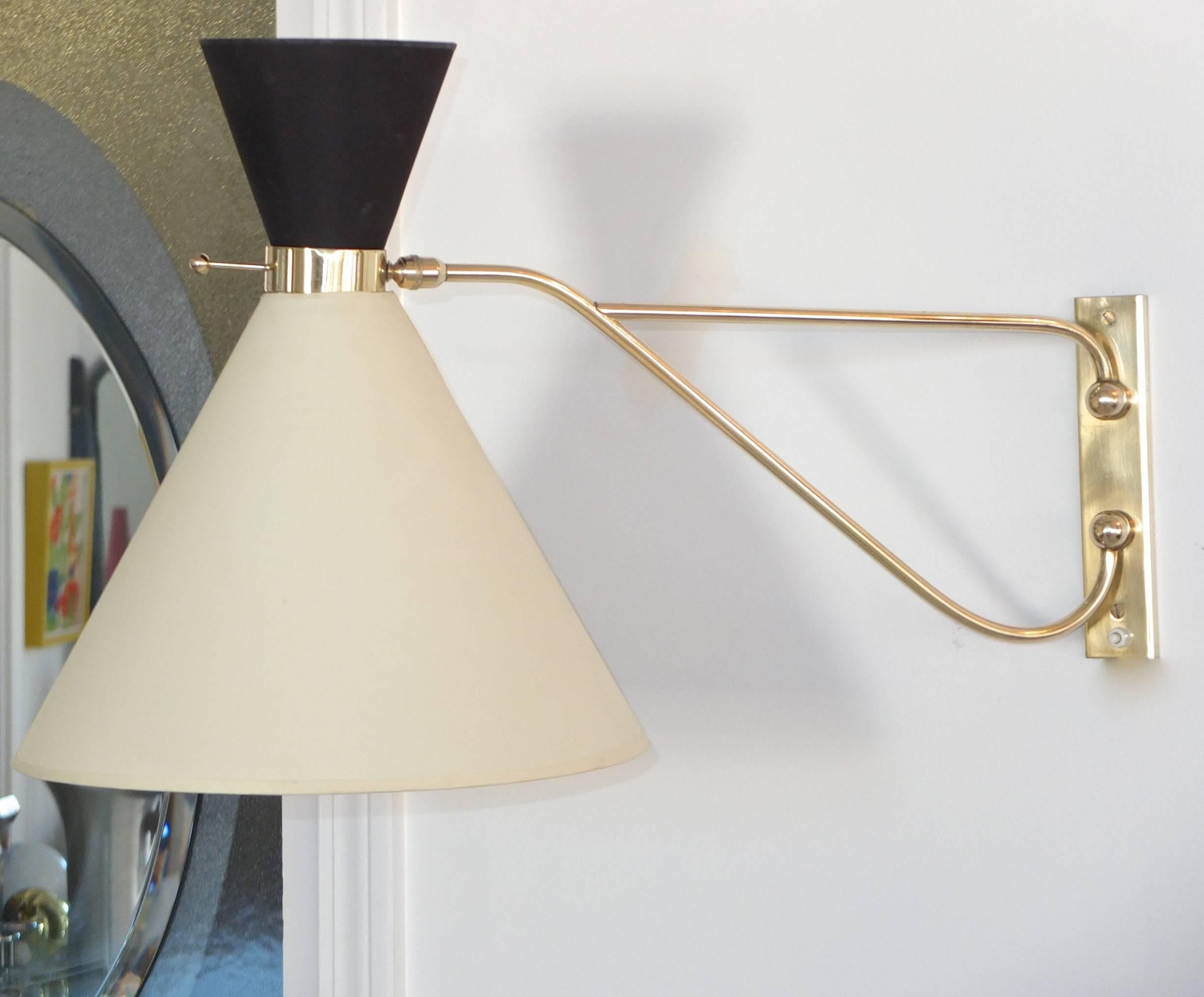 Mid-Century Modern 1950s French Swing Arm Lamp