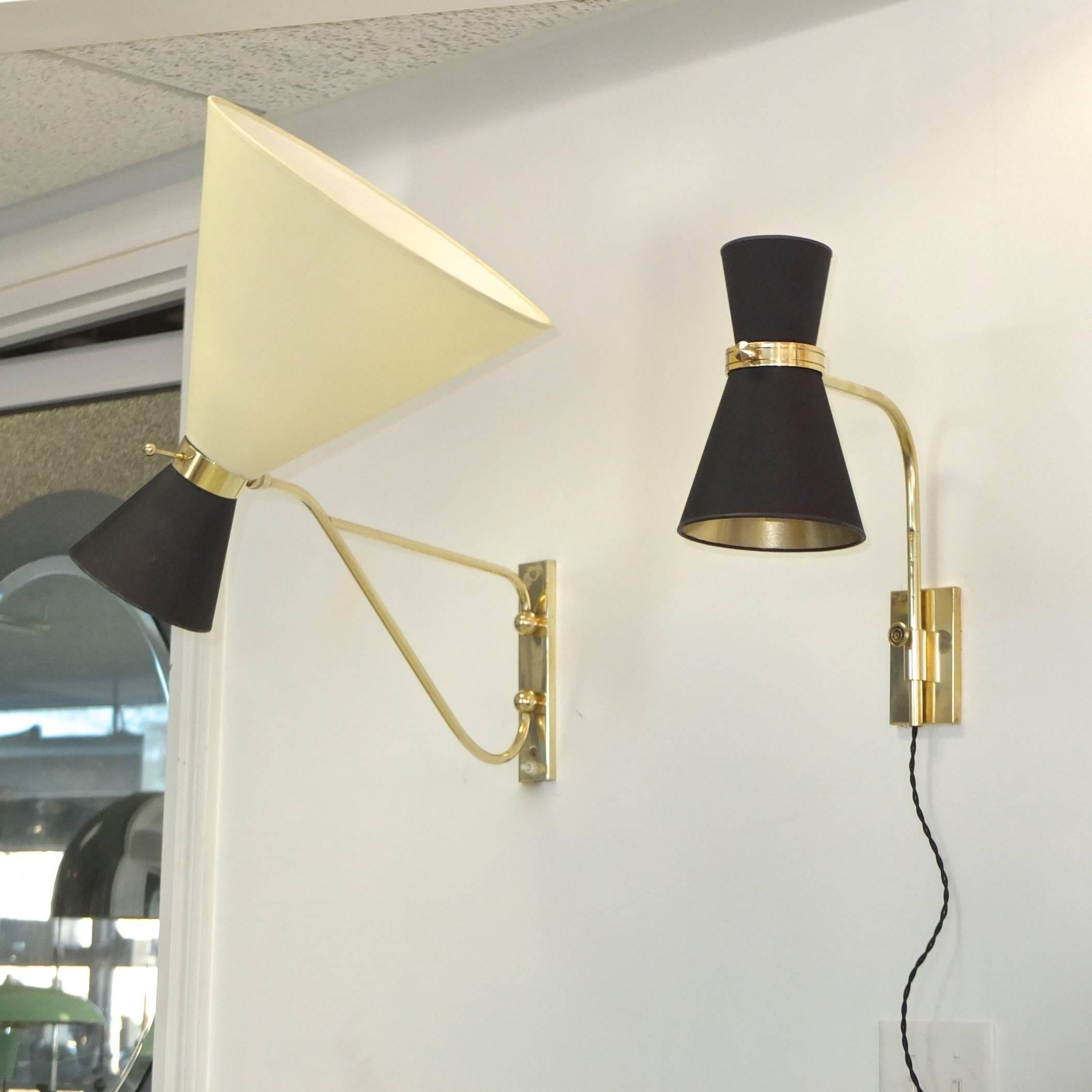 Brass 1950s French Swing Arm Lamp