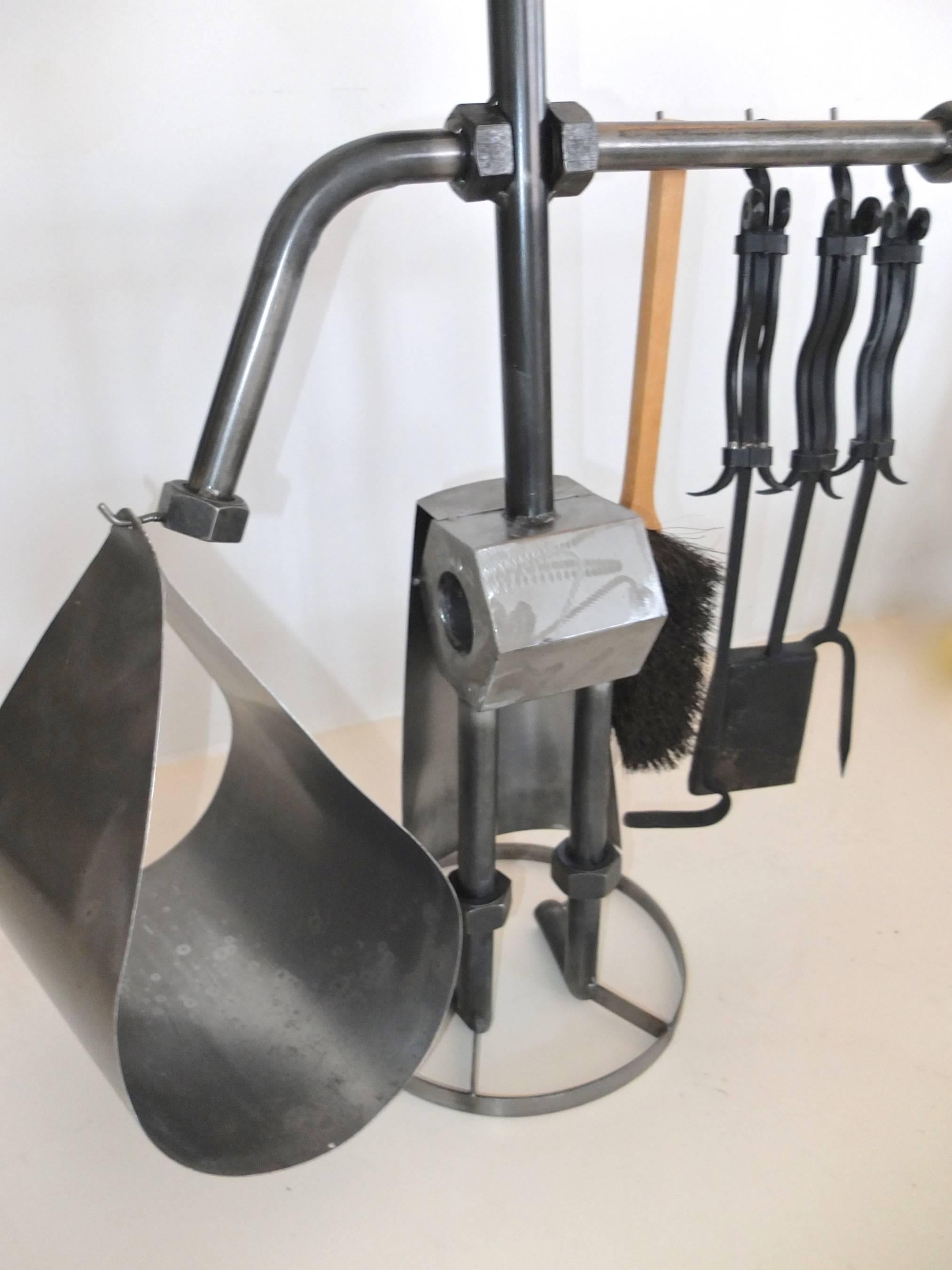 Hinz & Kunst Fireplace Tools Sculpture by Günter Scholz In Excellent Condition For Sale In Hanover, MA