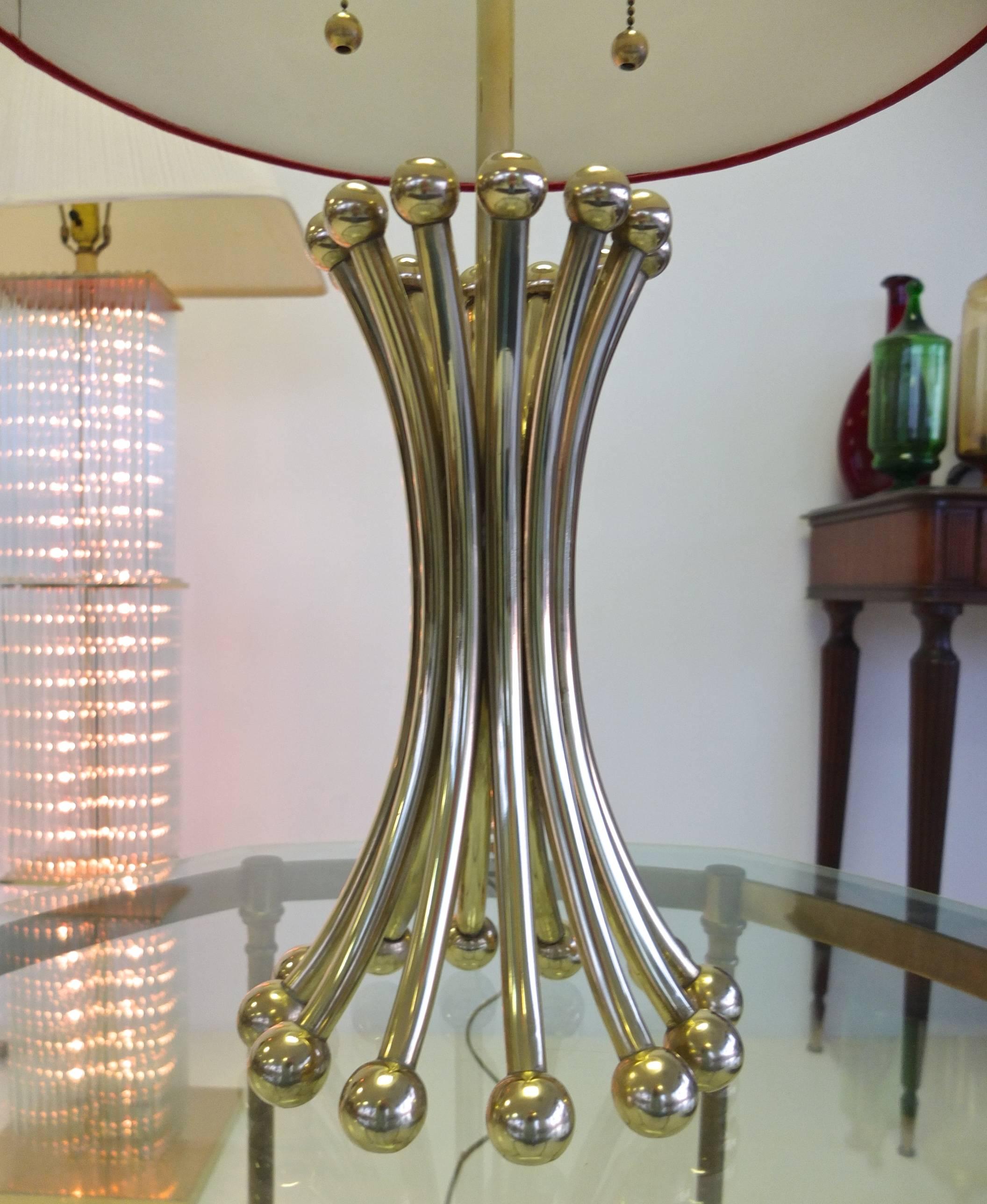 Solid Brass Rod and Ball Sheaf of Wheat Lamp 1