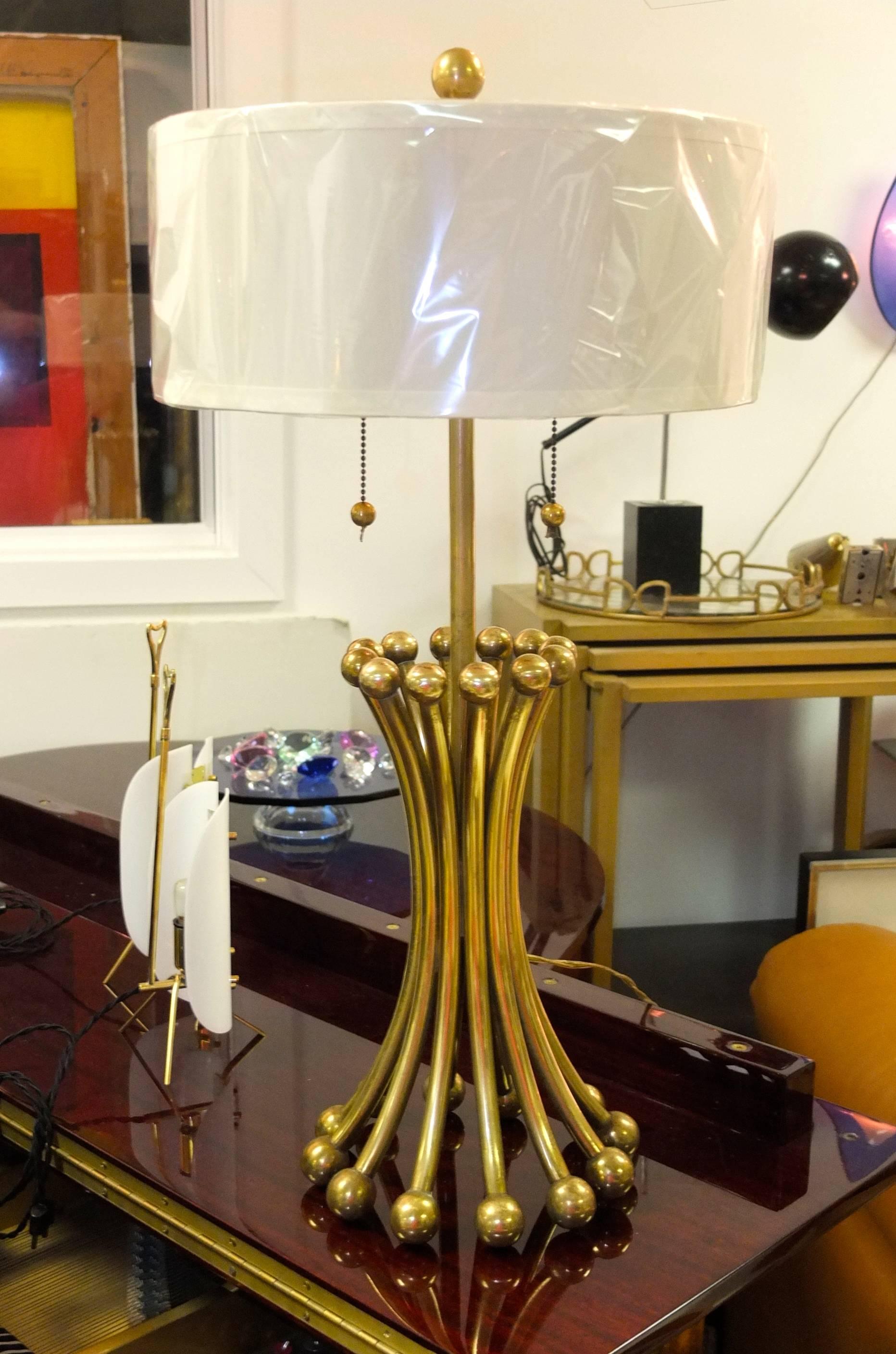 Solid Brass Rod and Ball Sheaf of Wheat Lamp 2