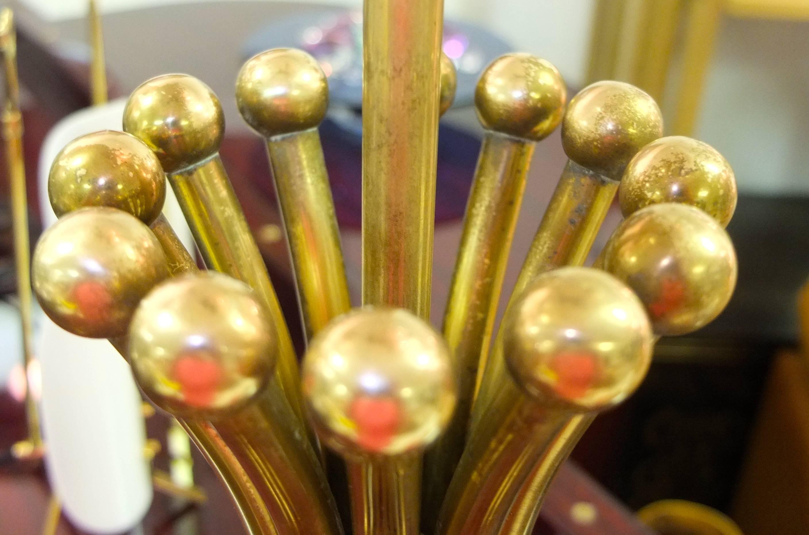 Solid Brass Rod and Ball Sheaf of Wheat Lamp 3