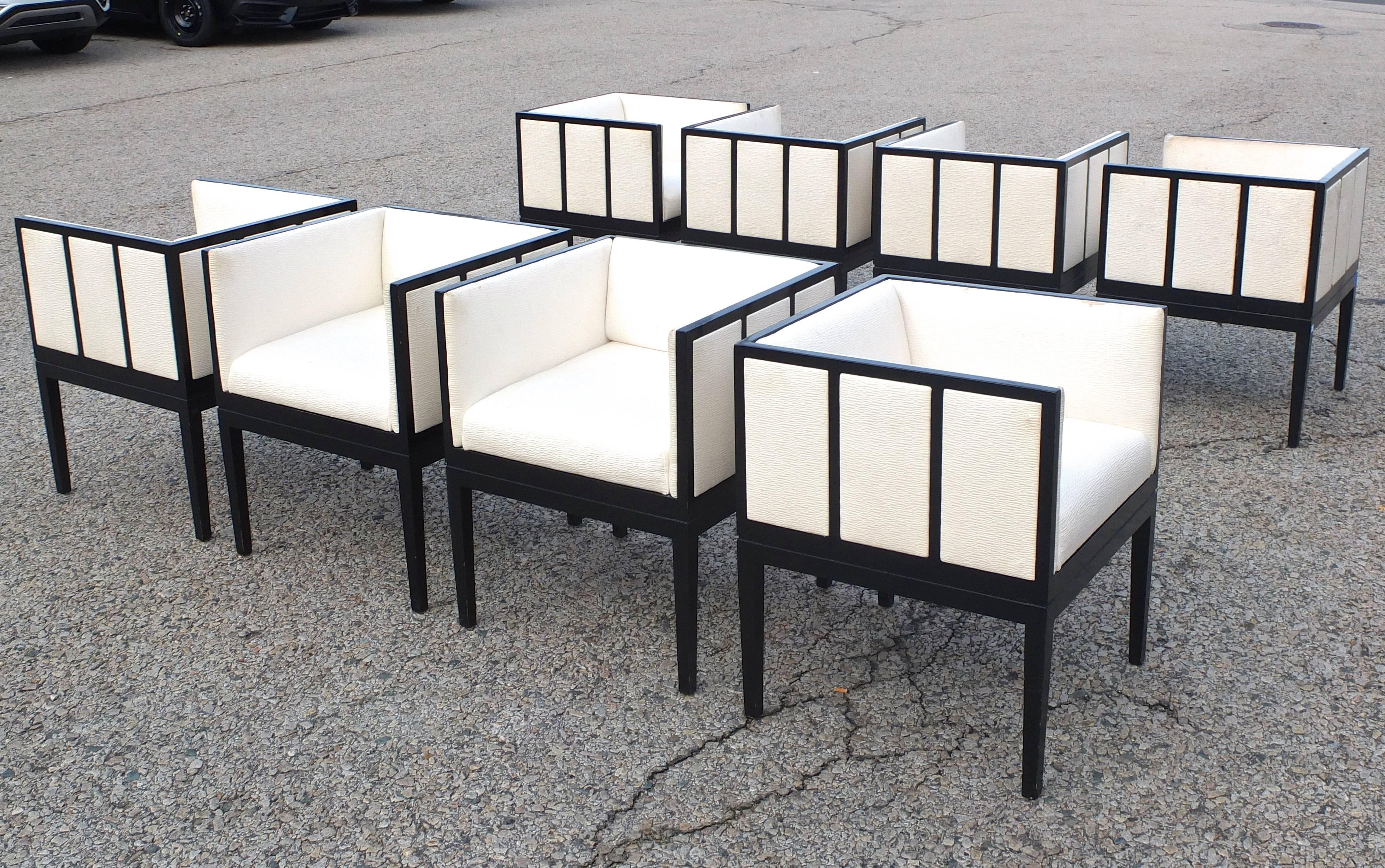 Vienna Secession Eight Custom Dining Chairs by Juan Montoya For Sale