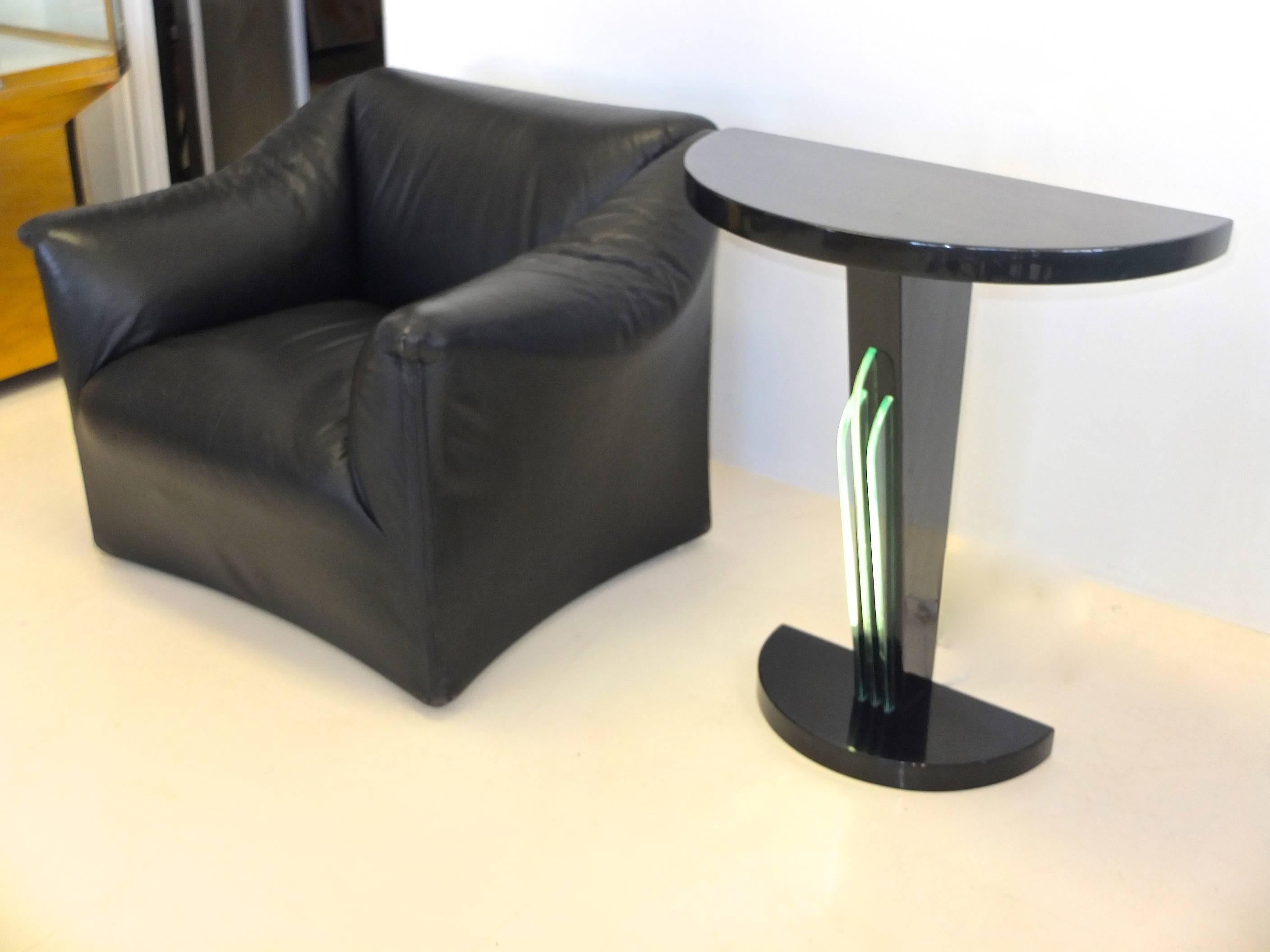 Late 20th Century Juan Montoya Custom Black Leather Lounge Chair