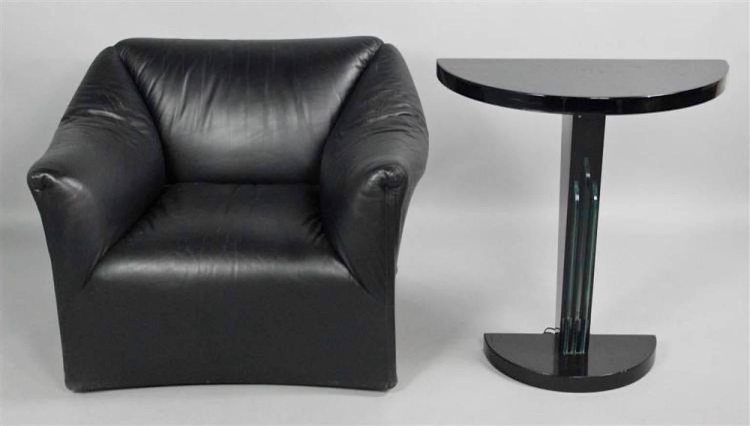 Juan Montoya Custom Black Leather Lounge Chair 1