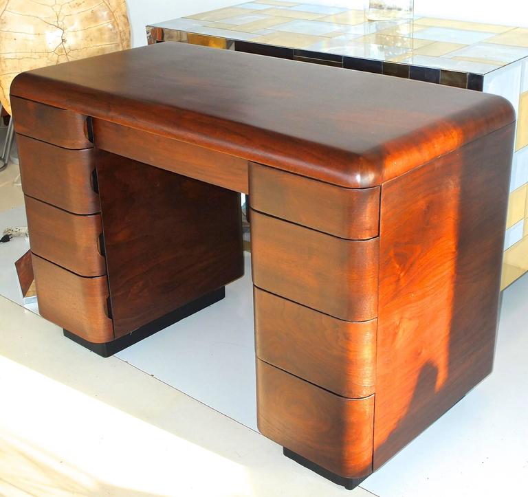 1940's Paul Goldman Bent Plywood Desk for Plymold Corp at 1stDibs