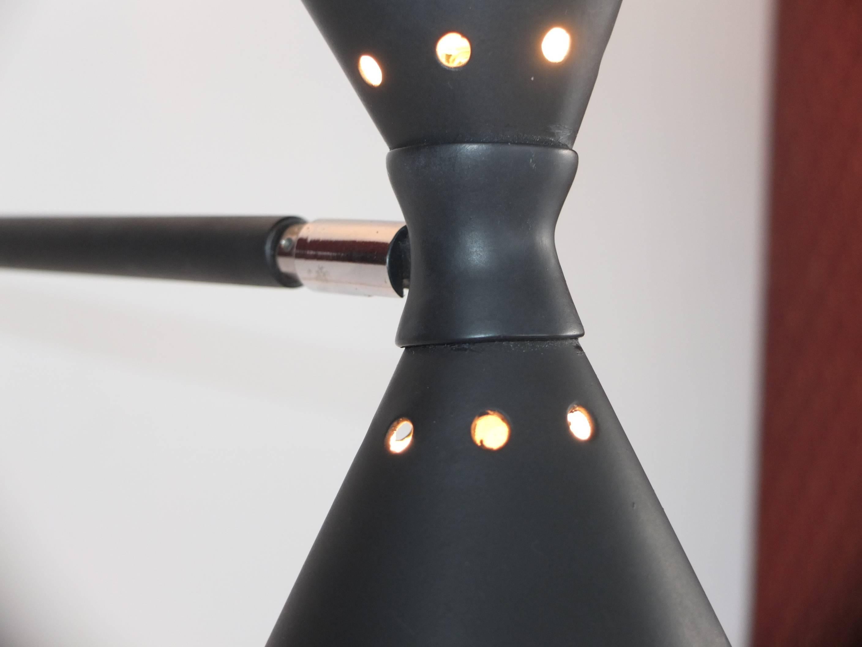 Aluminum Stilnovo Double Cone Wall Lamp For Sale