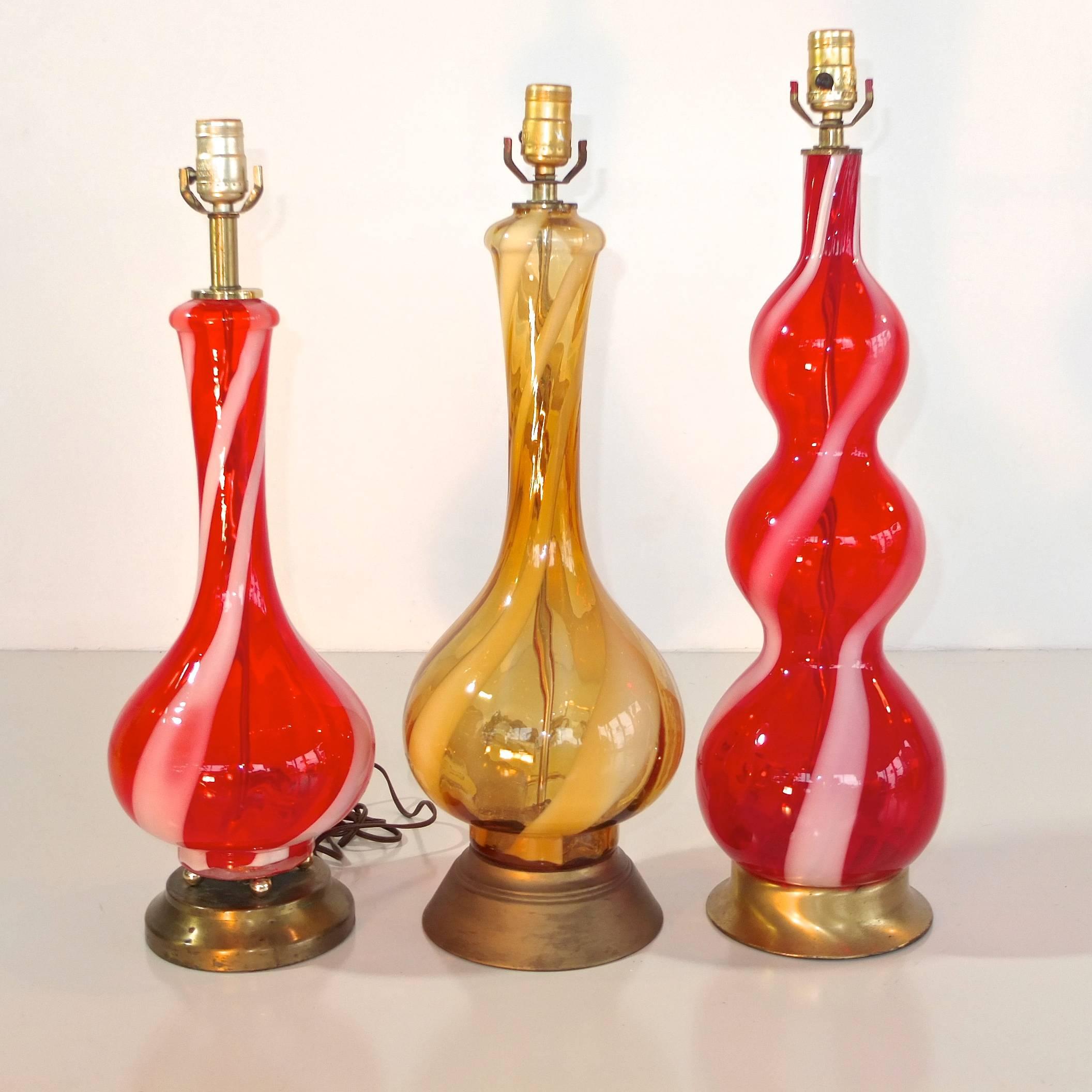 1960s Swirled Murano Glass Table Lamps (SATURDAY SALE) 2