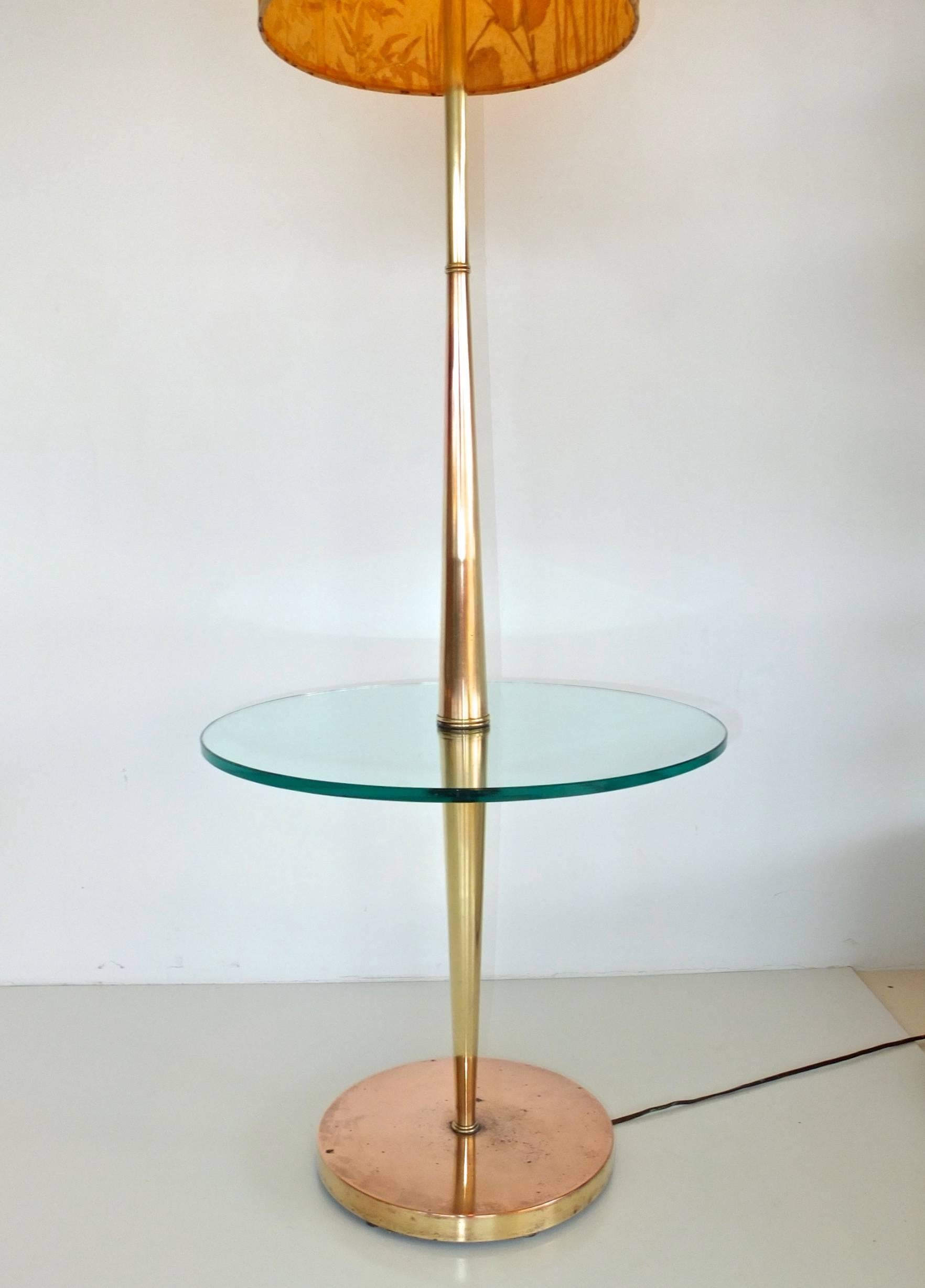 vintage floor lamp with glass table