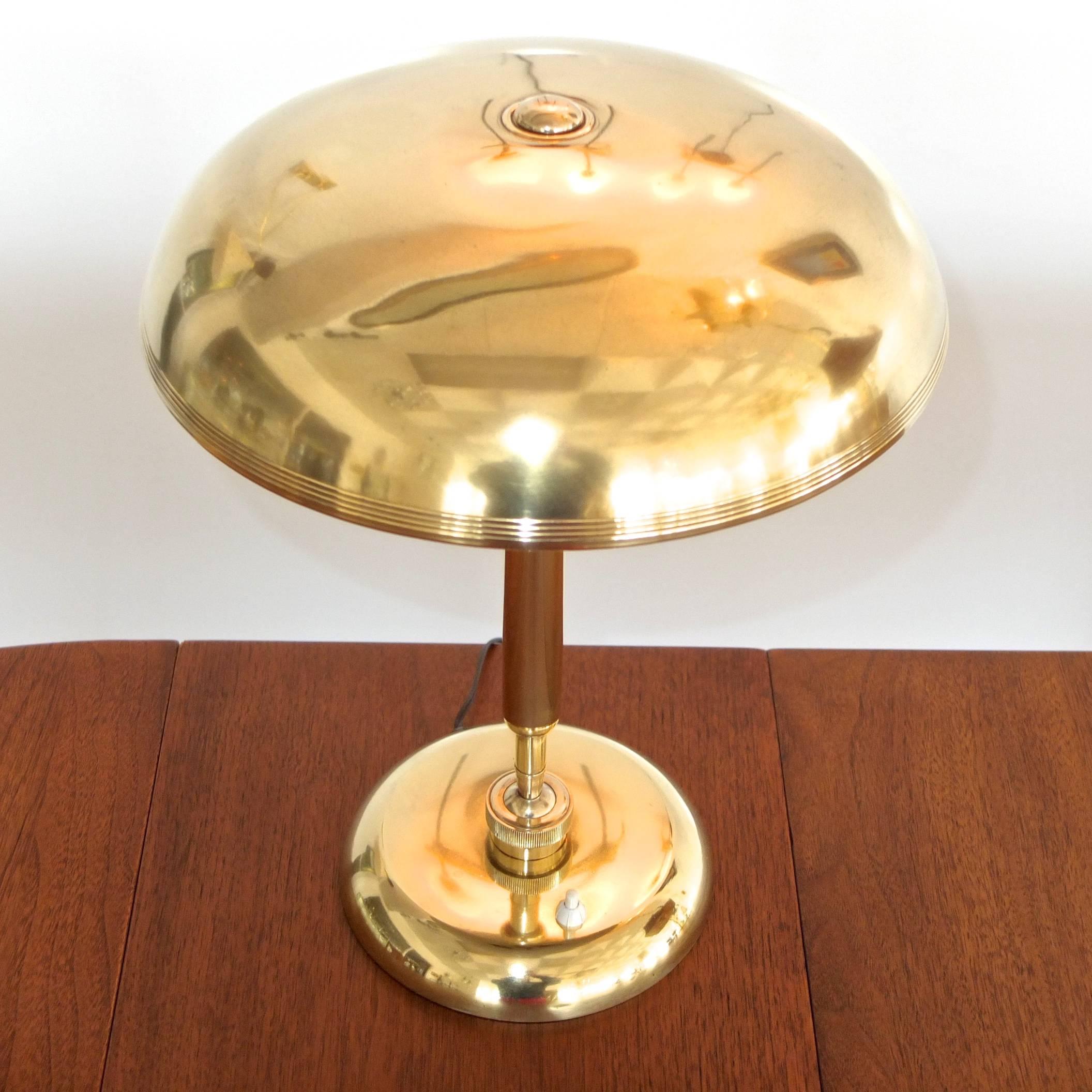 Art Deco 1940s, Italian Brass Articulating Ministerial Lamp
