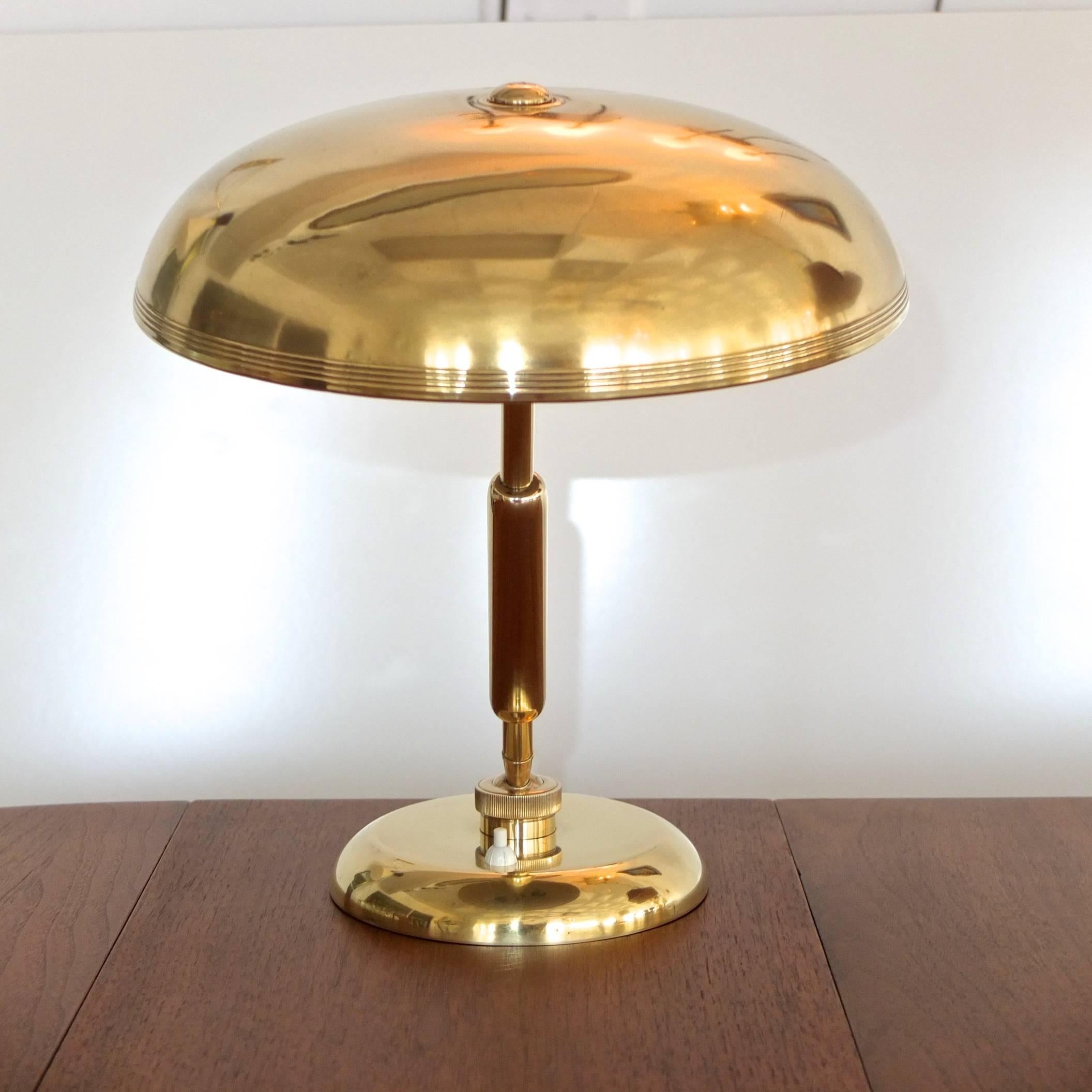 Mid-20th Century 1940s, Italian Brass Articulating Ministerial Lamp
