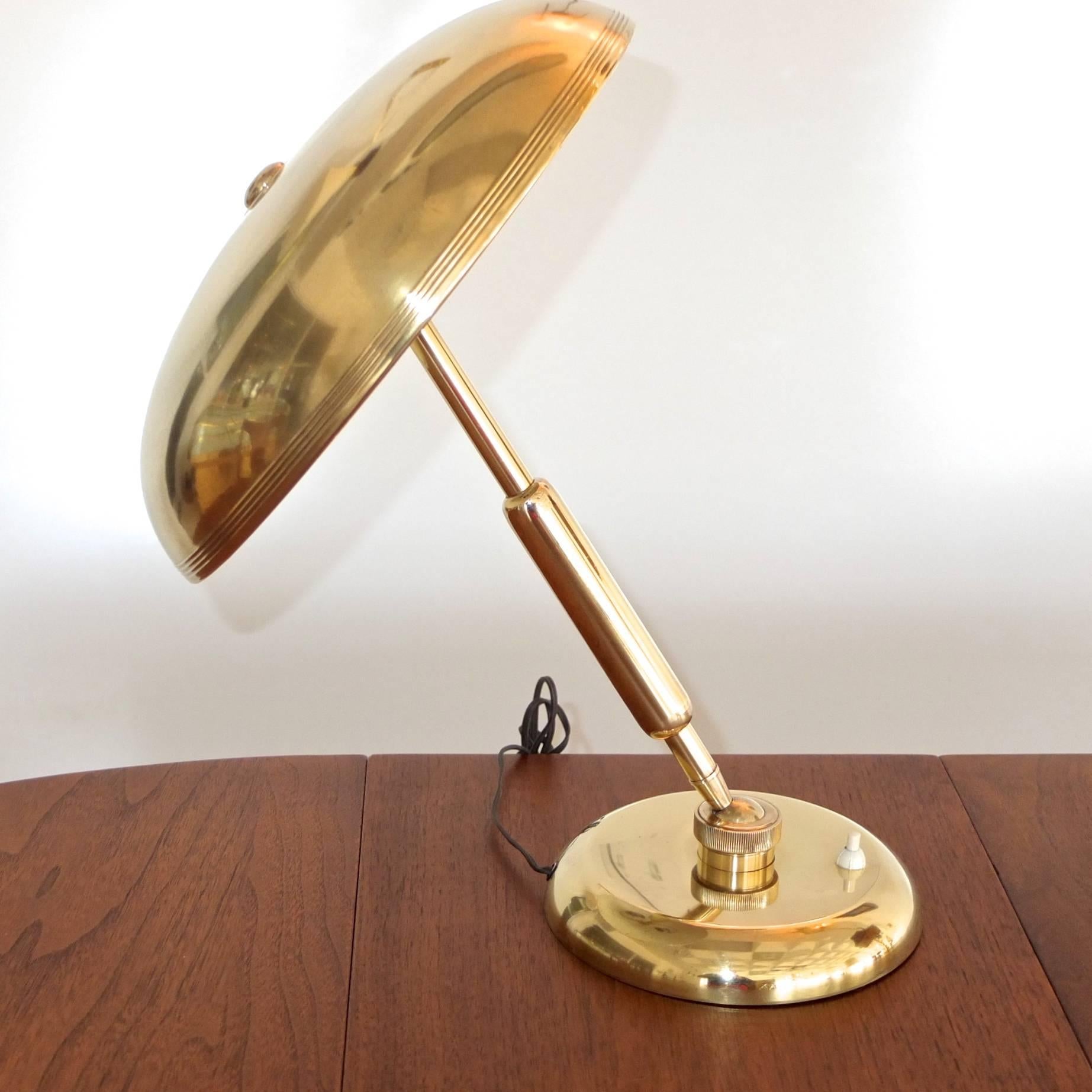 1940s, Italian Brass Articulating Ministerial Lamp 3