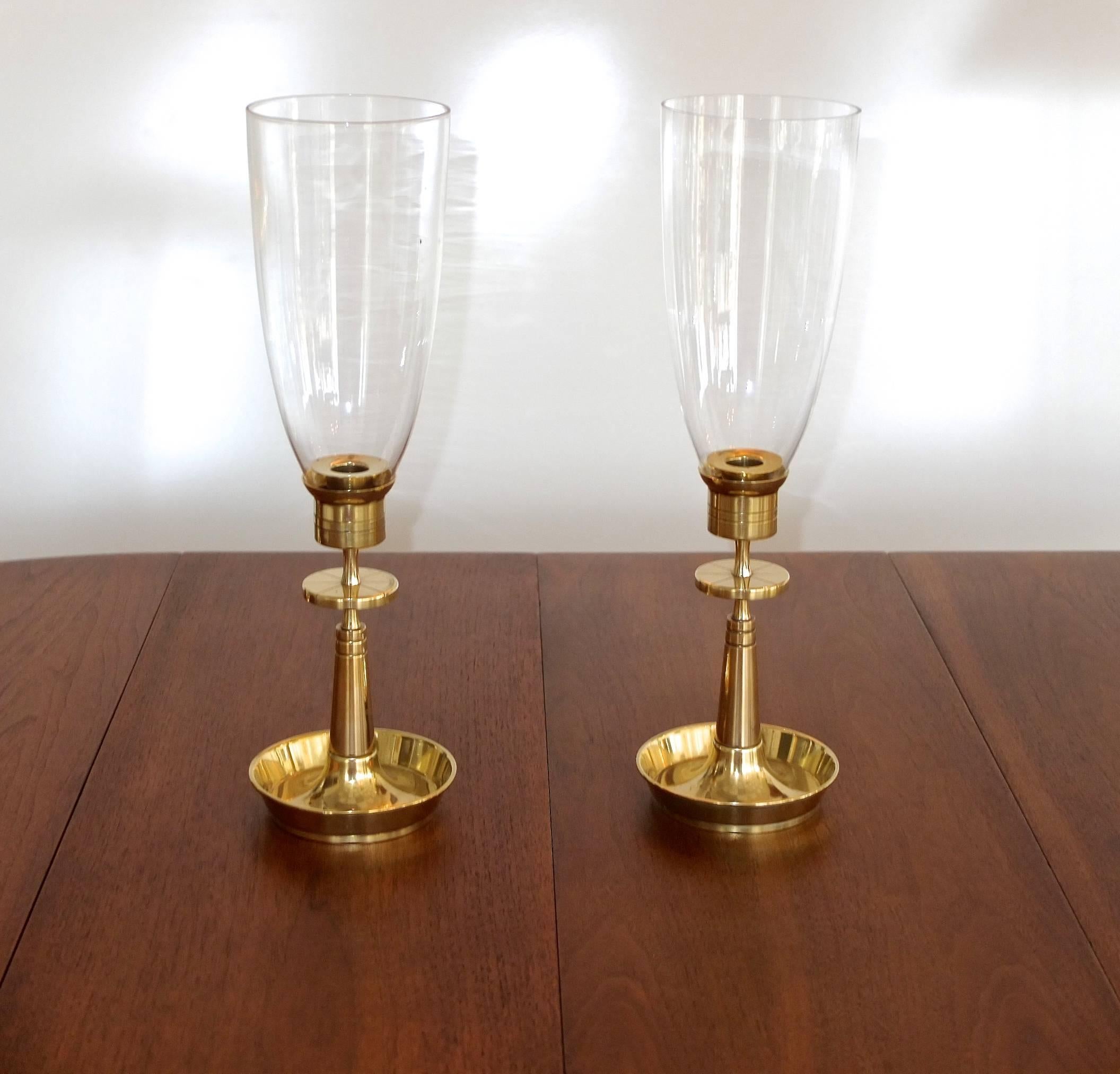 brass hurricane candle holders