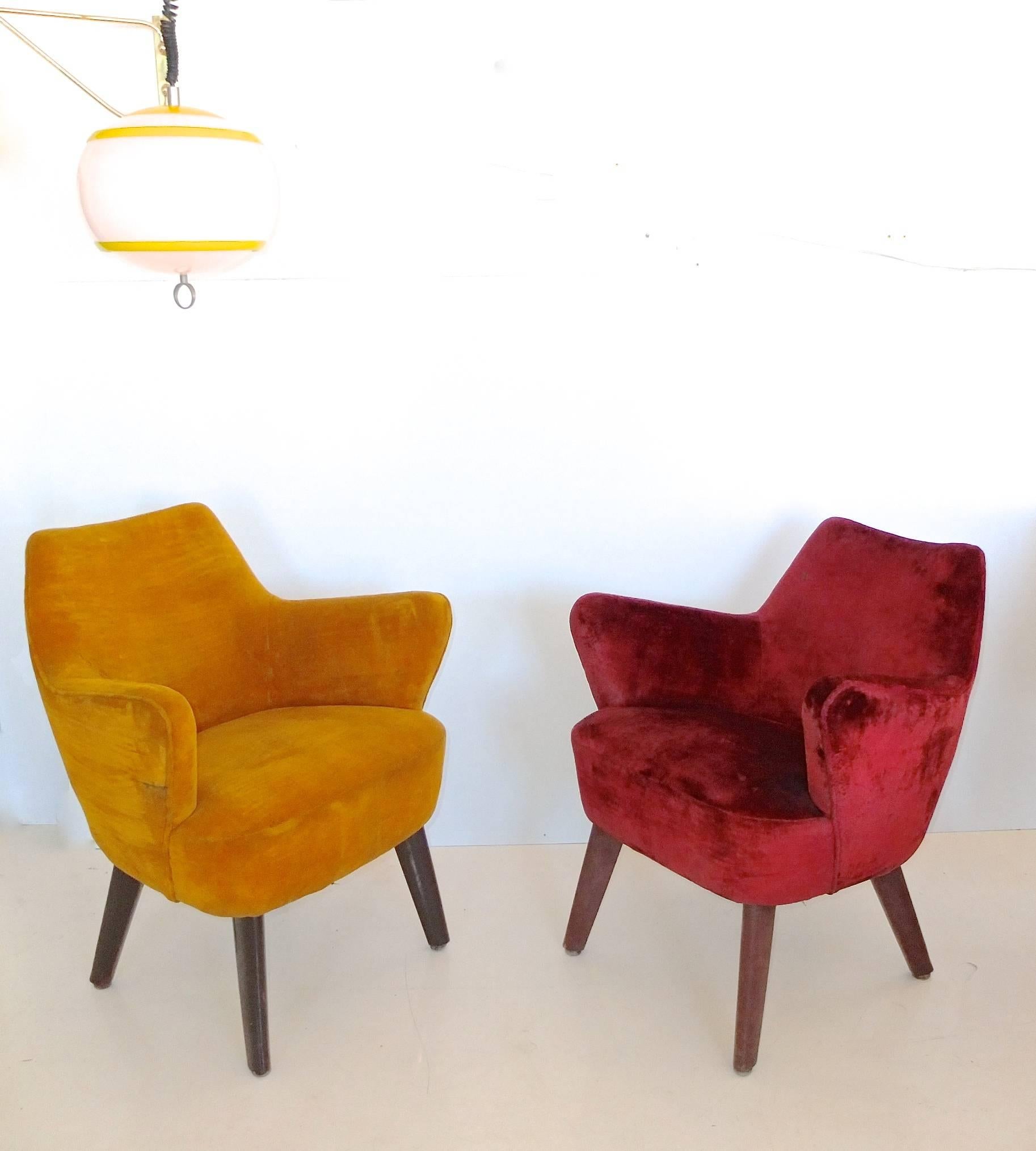 Italian Gio Ponti Chairs from Augustus Ocean Liner First Class Bar
