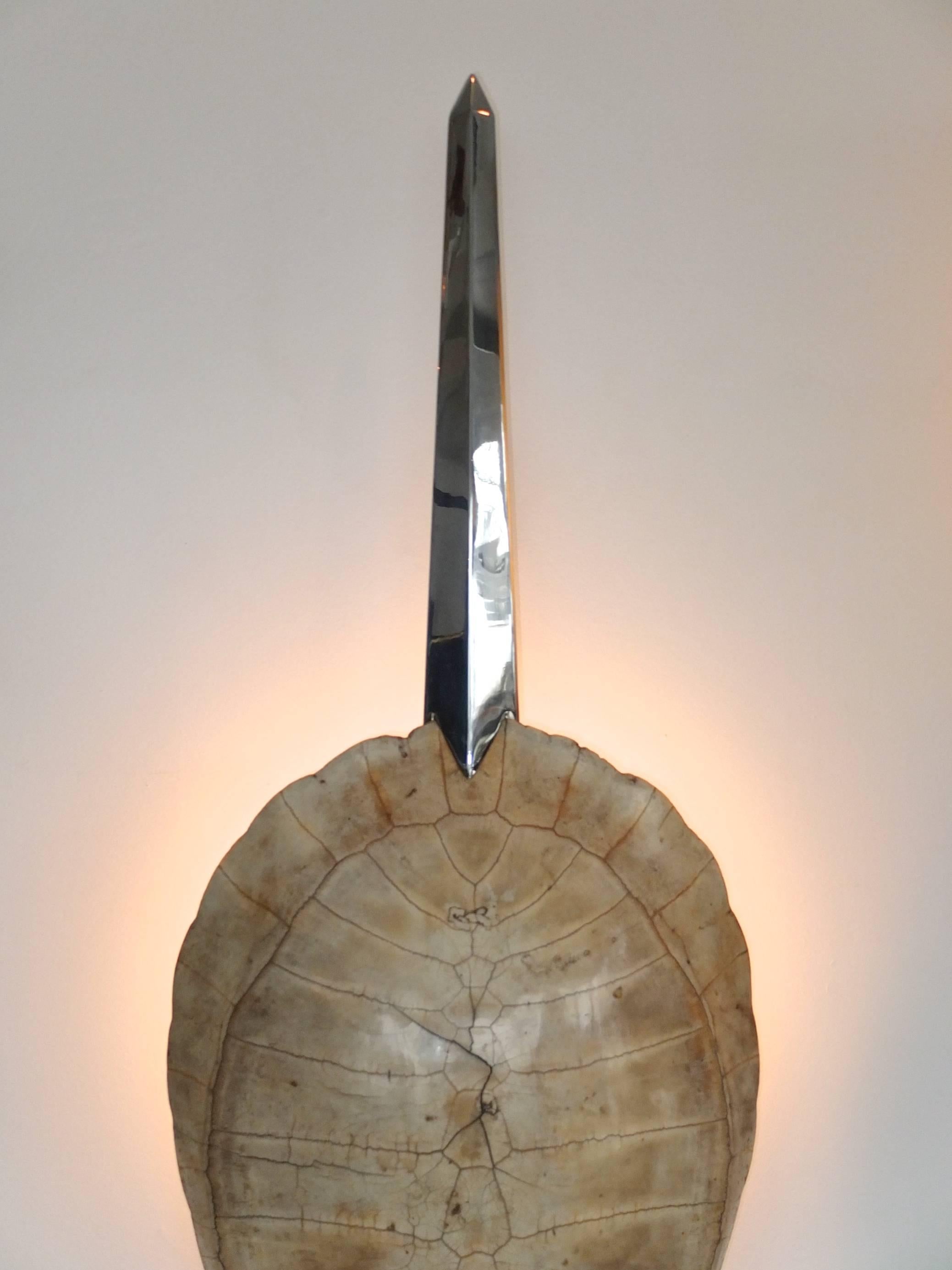 Exotic & Sculptural Floor Lamp with Tortoise Shell Reflector 1