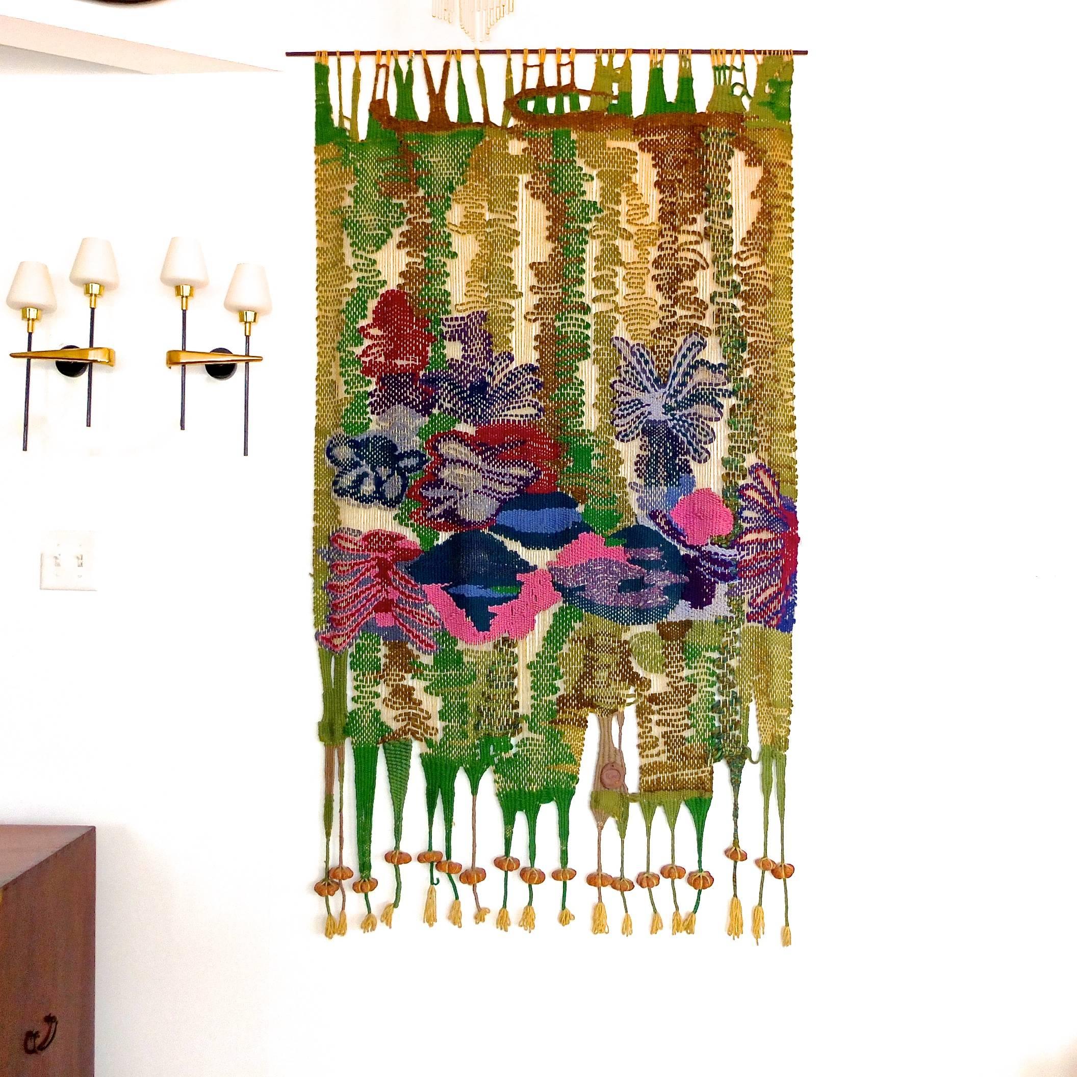 Woven Fiber Art Tapestry by Romeo Reyna In Excellent Condition In Hanover, MA