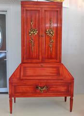 James Mont Cinnabar Lacquered Secretaire