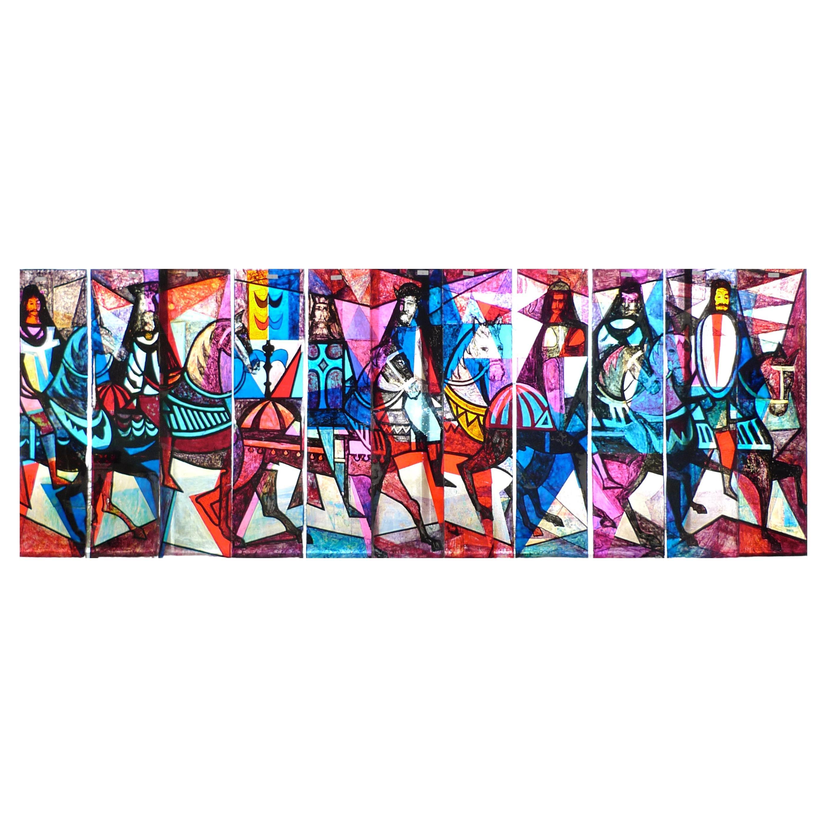 King & Dukes of Savoy Mural (16' x 6') by Peter Ostuni For Sale