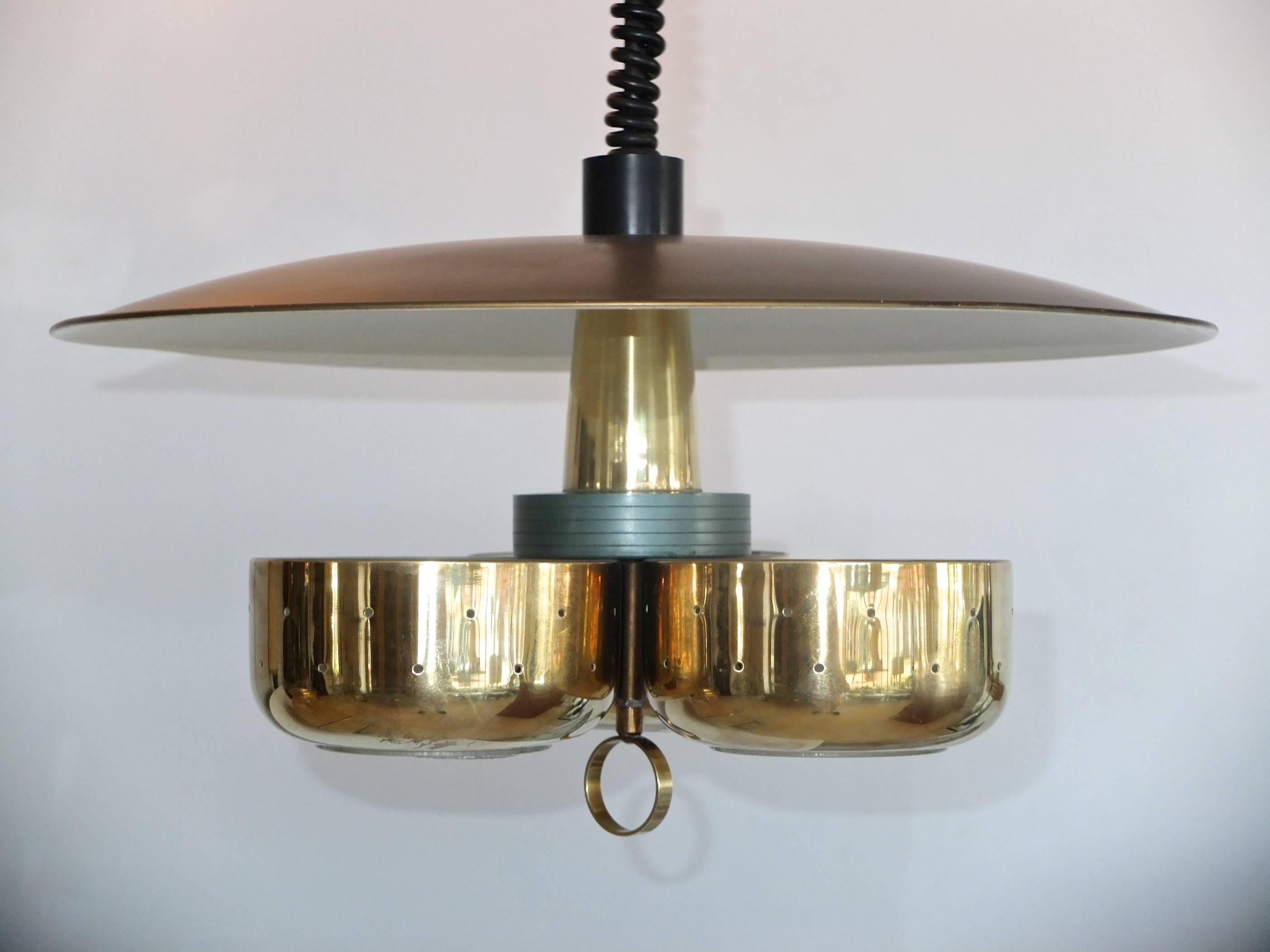 Gerald Thurston for Lightolier Pull-Down Pendant In Good Condition In Hanover, MA